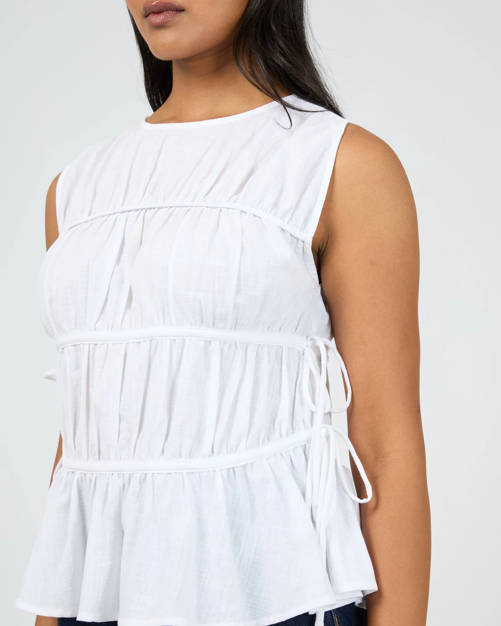 All About Eve Lou Lou Tie Top White - Image 5
