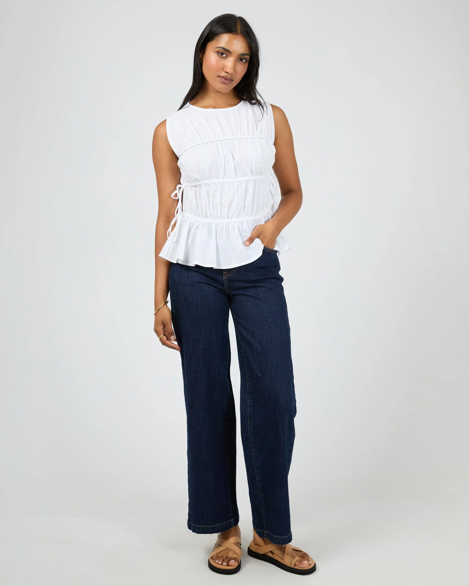 All About Eve Lou Lou Tie Top White - Image 6