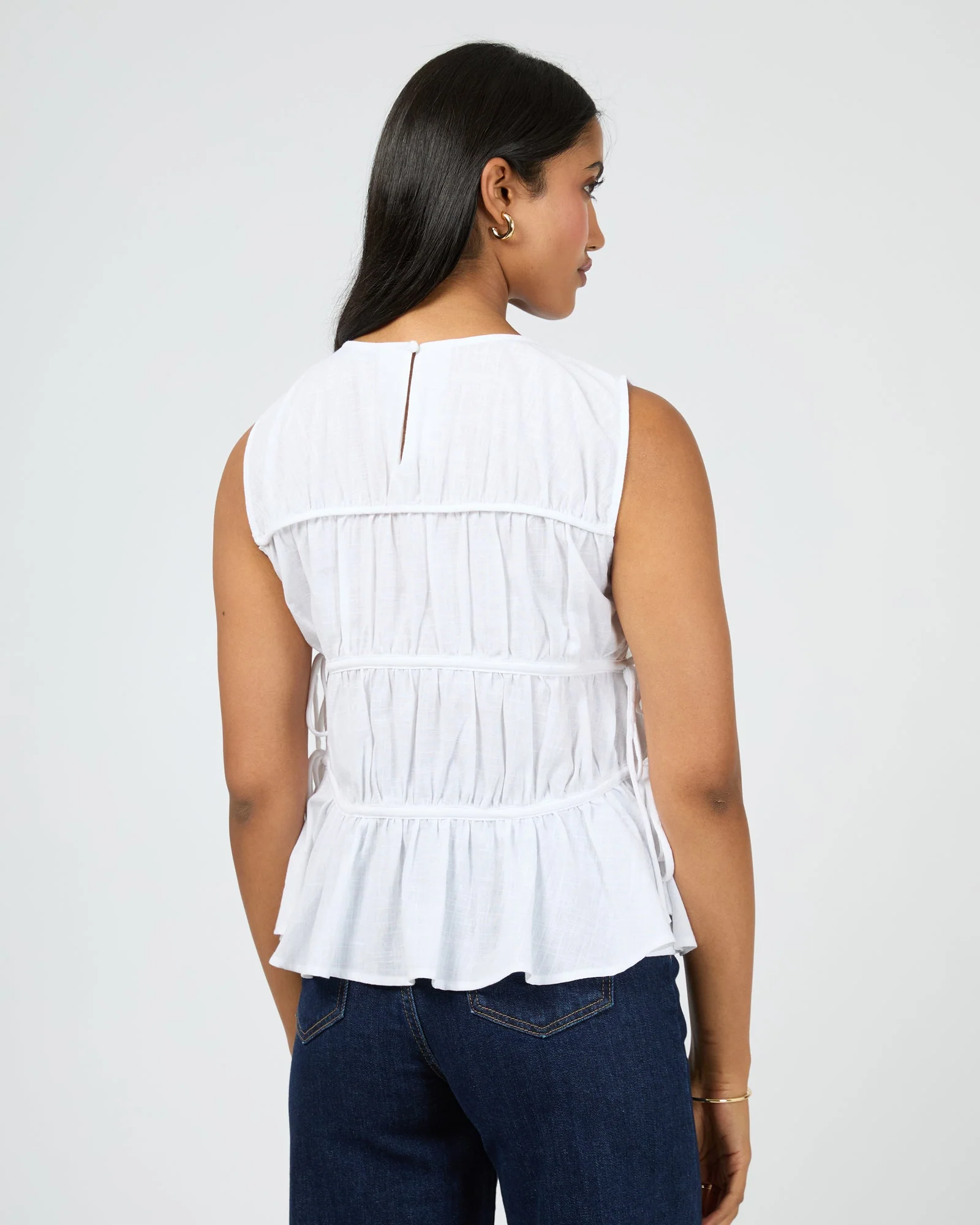 All About Eve Lou Lou Tie Top White - Image 8