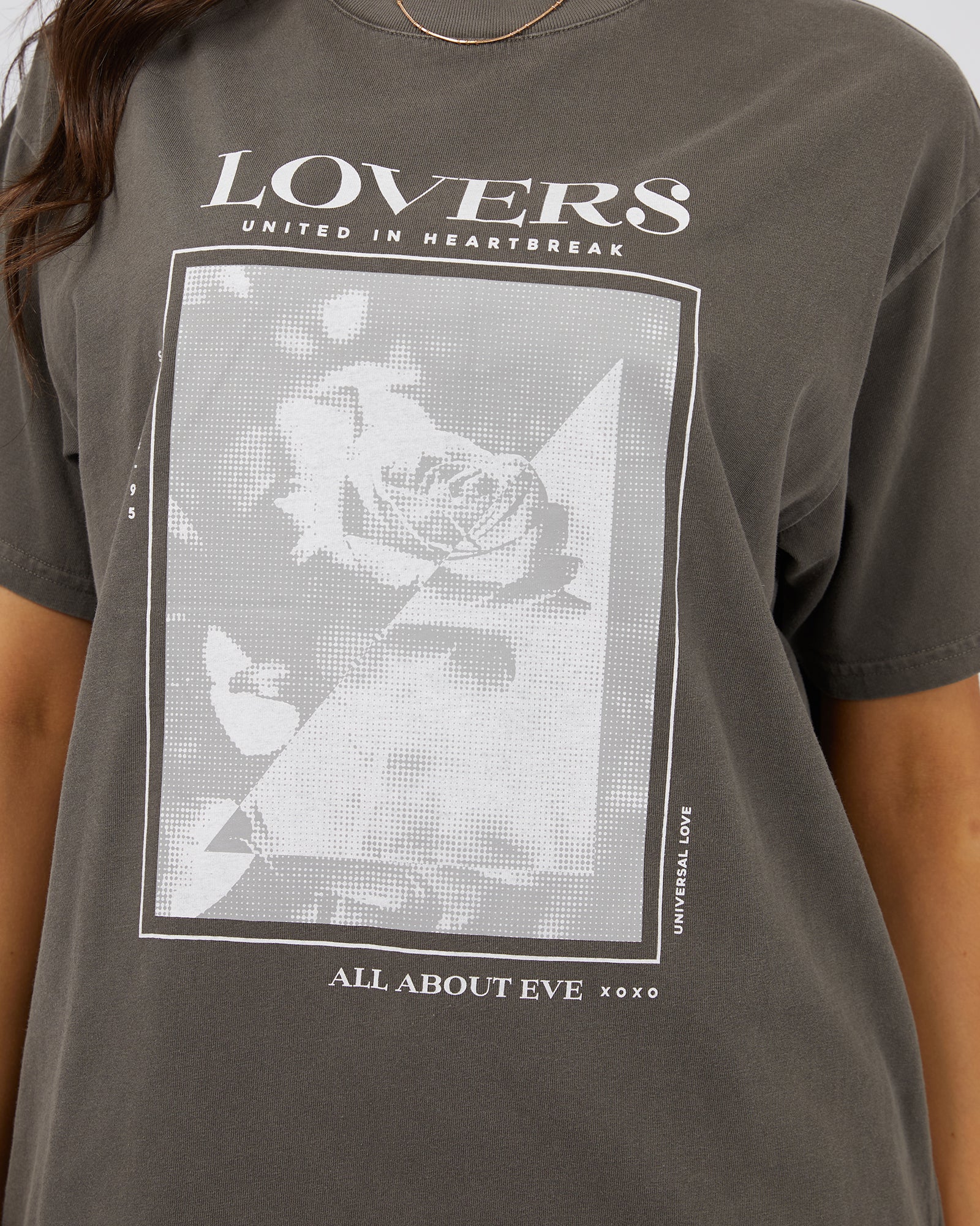 All About Eve Lovers Oversized Tee Charcoal - Image 2