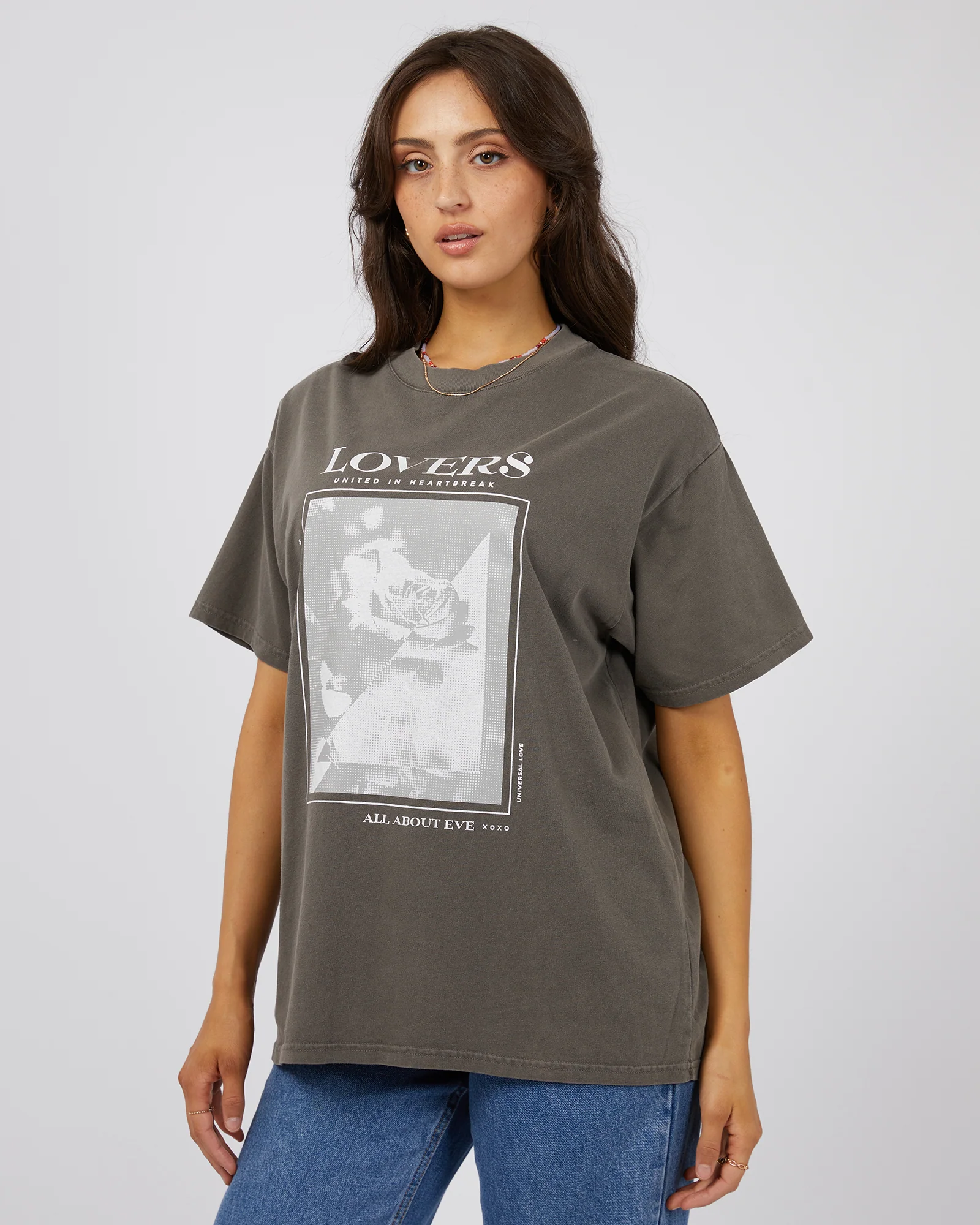 All About Eve Lovers Oversized Tee Charcoal - Image 4