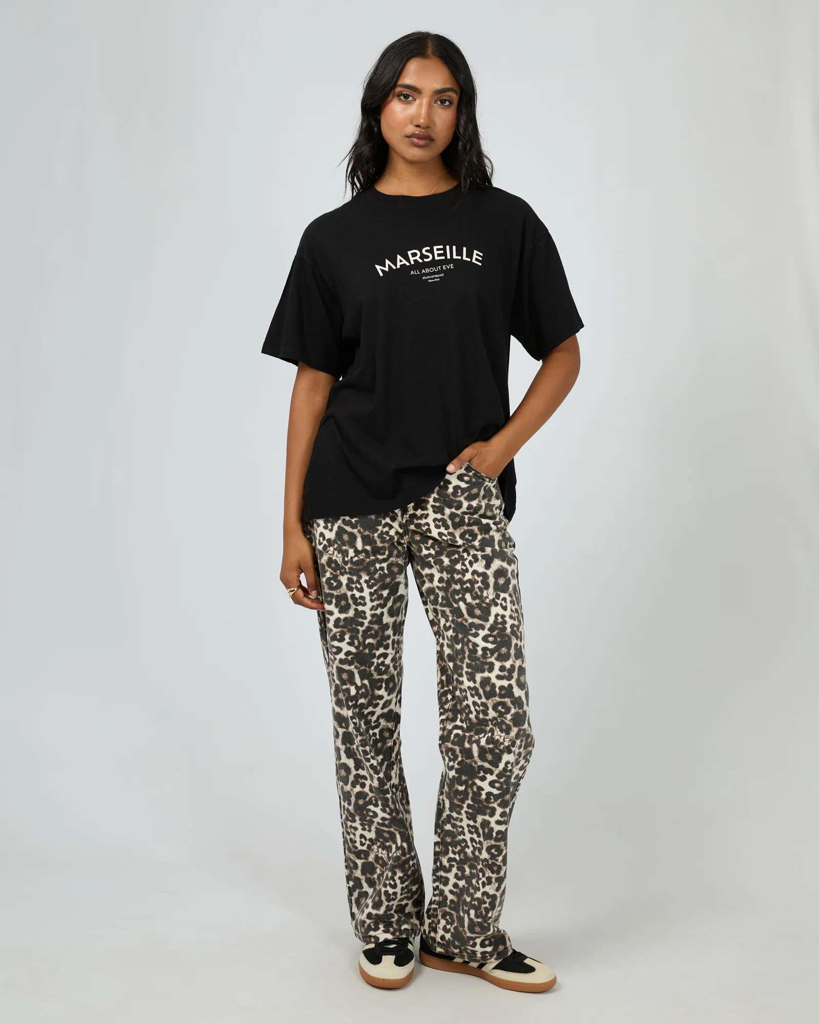 All About Eve Marseille Oversized Tee Washed Black - Image 4