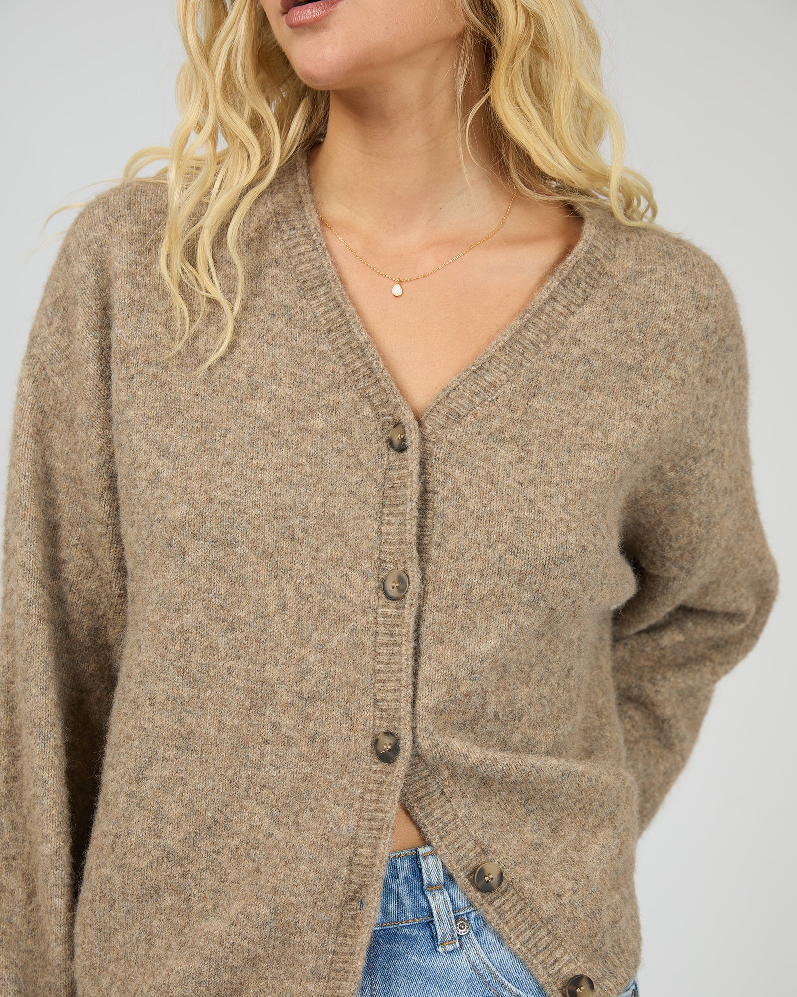 All About Eve Nova Cardigan Mocha - Image 2