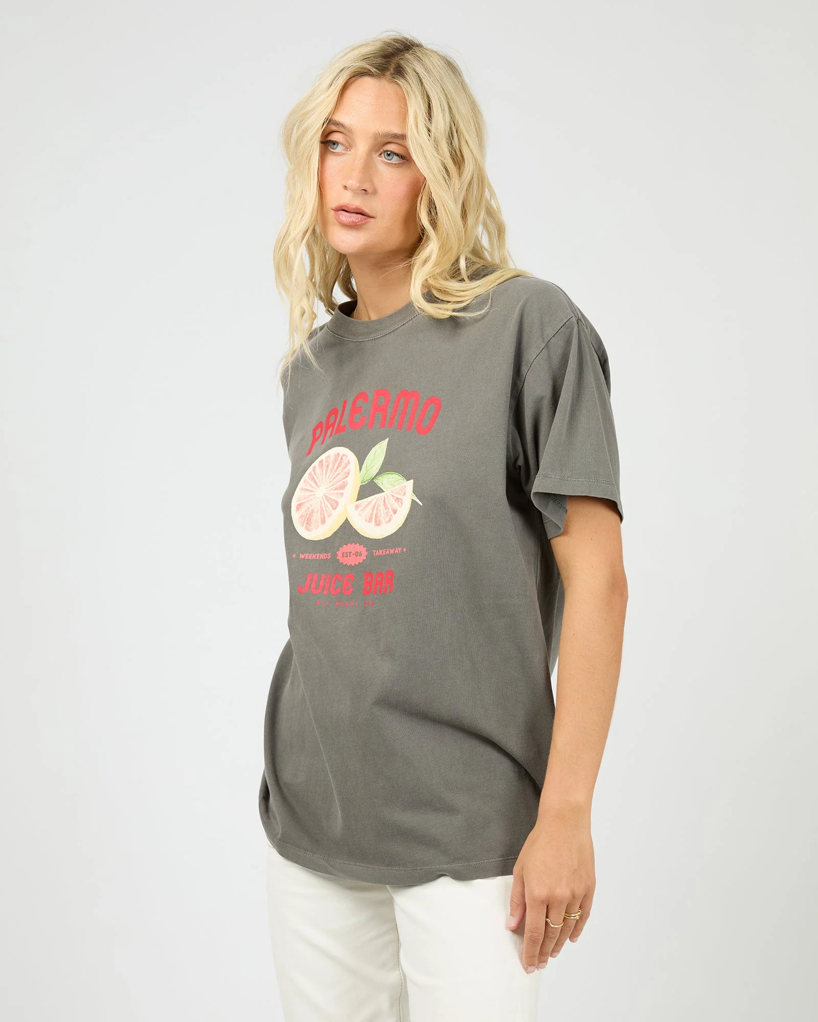 All About Eve Palermo Relaxed Tee Charcoal - Image 2