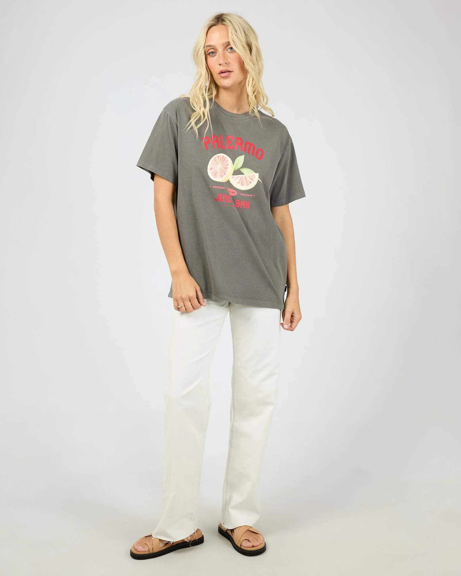 All About Eve Palermo Relaxed Tee Charcoal - Image 3