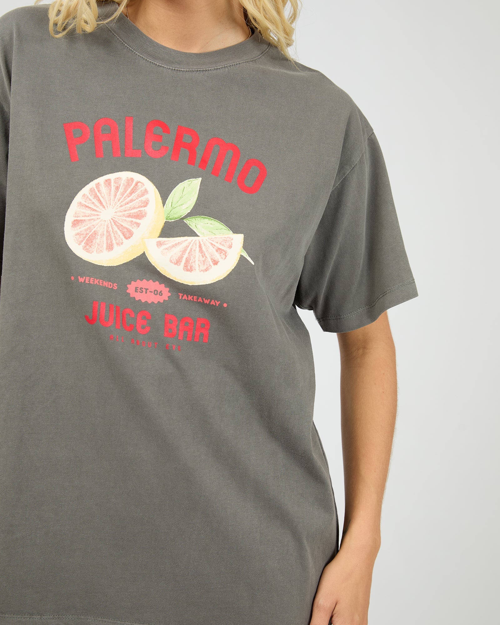 All About Eve Palermo Relaxed Tee Charcoal - Image 4