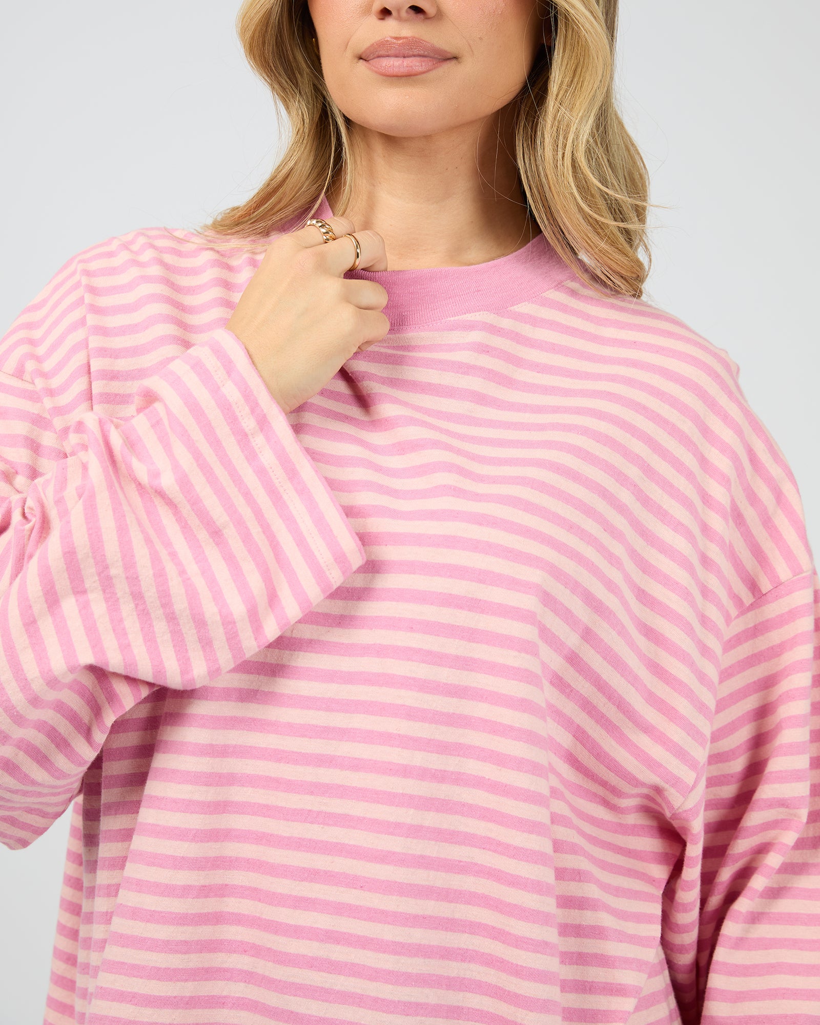 All About Eve Paloma LS Stripe Tee Pink - Image 3