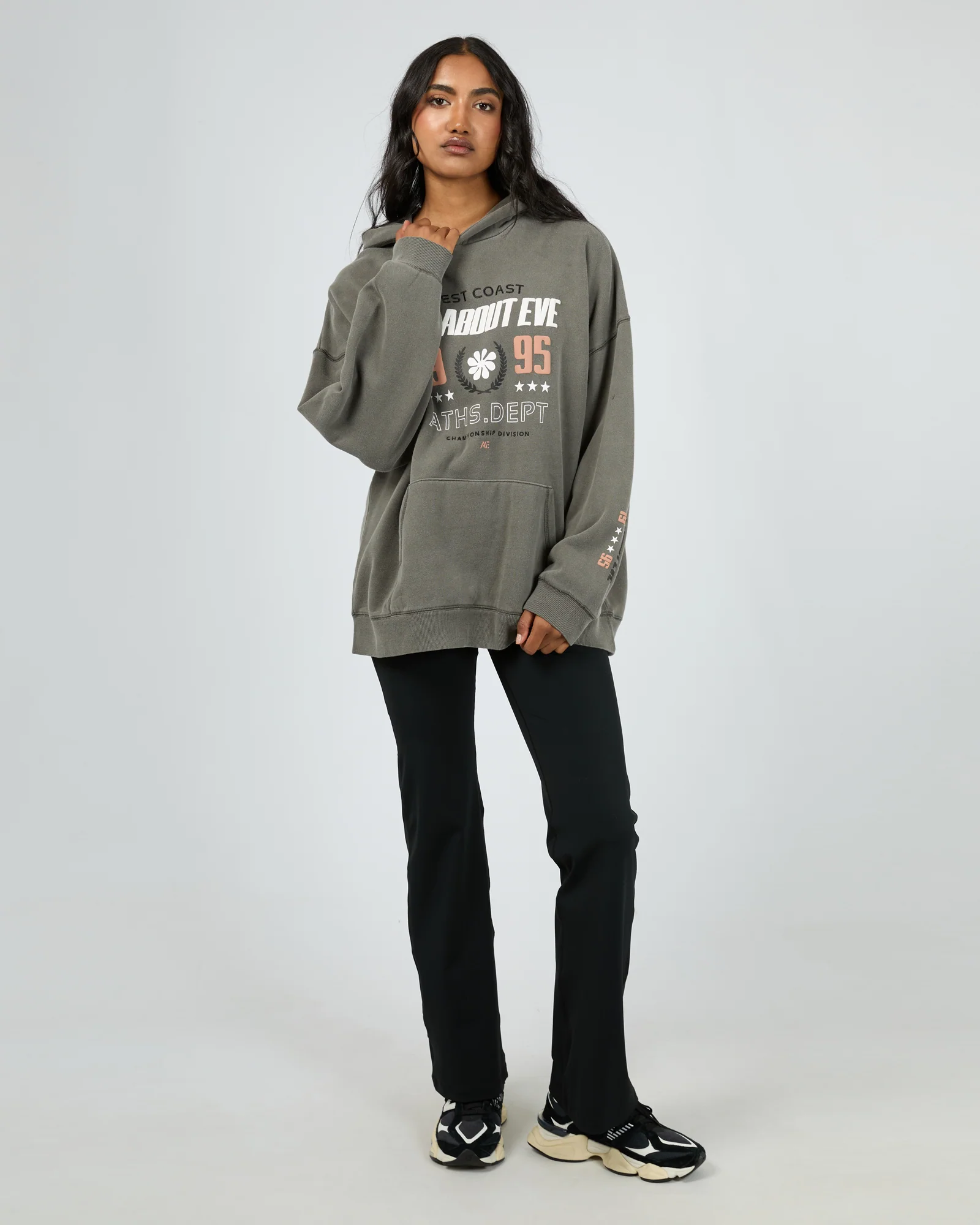 All About Eve Performance Oversized Hoodie Charcoal - Image 3
