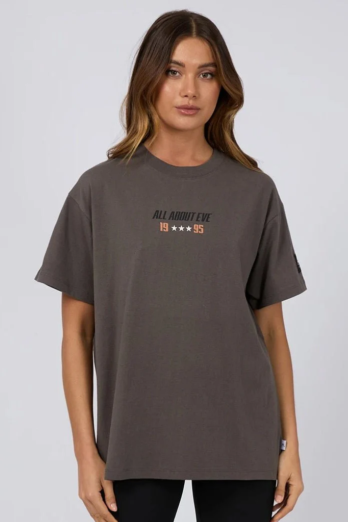All About Eve Performance Oversized Tee Charcoal - Image 2