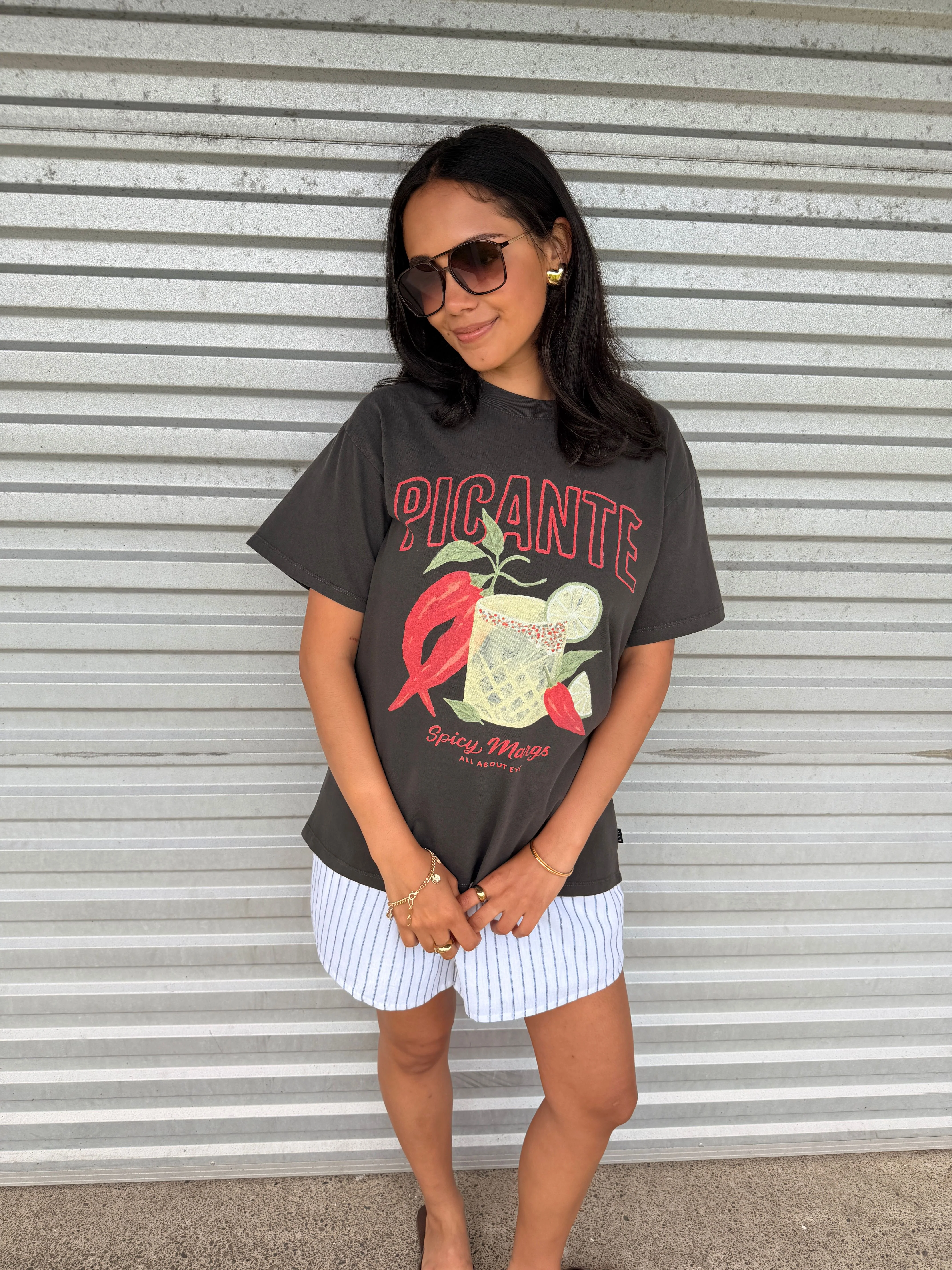 All About Eve Picante Tee Washed Black - Image 4