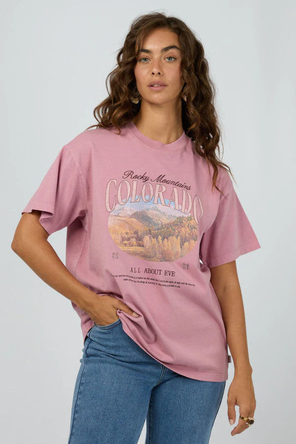 All About Eve Rocky Mountains Relaxed Tee Quartz Pink