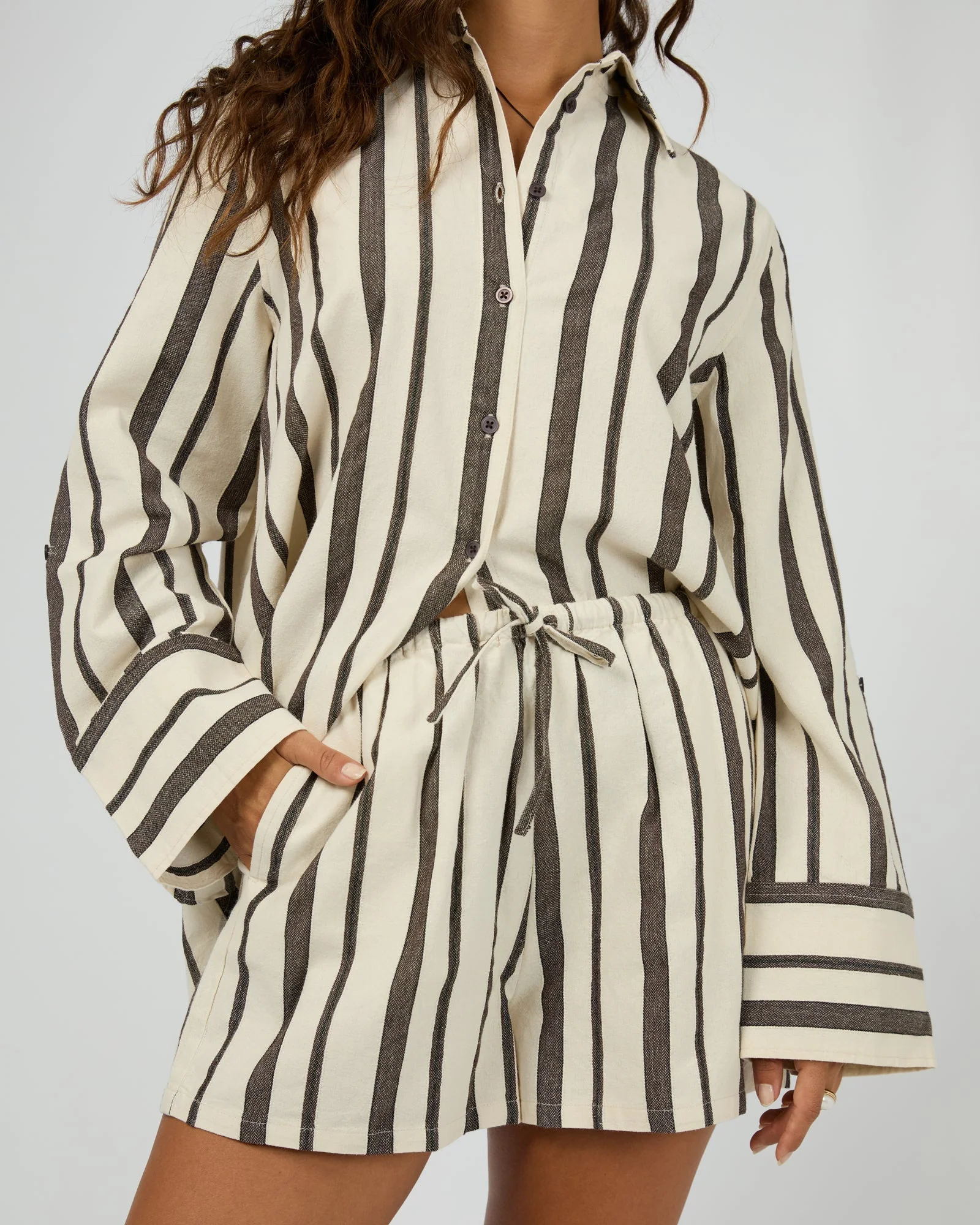 All About Eve Rosa Stripe Short Brown - Image 3
