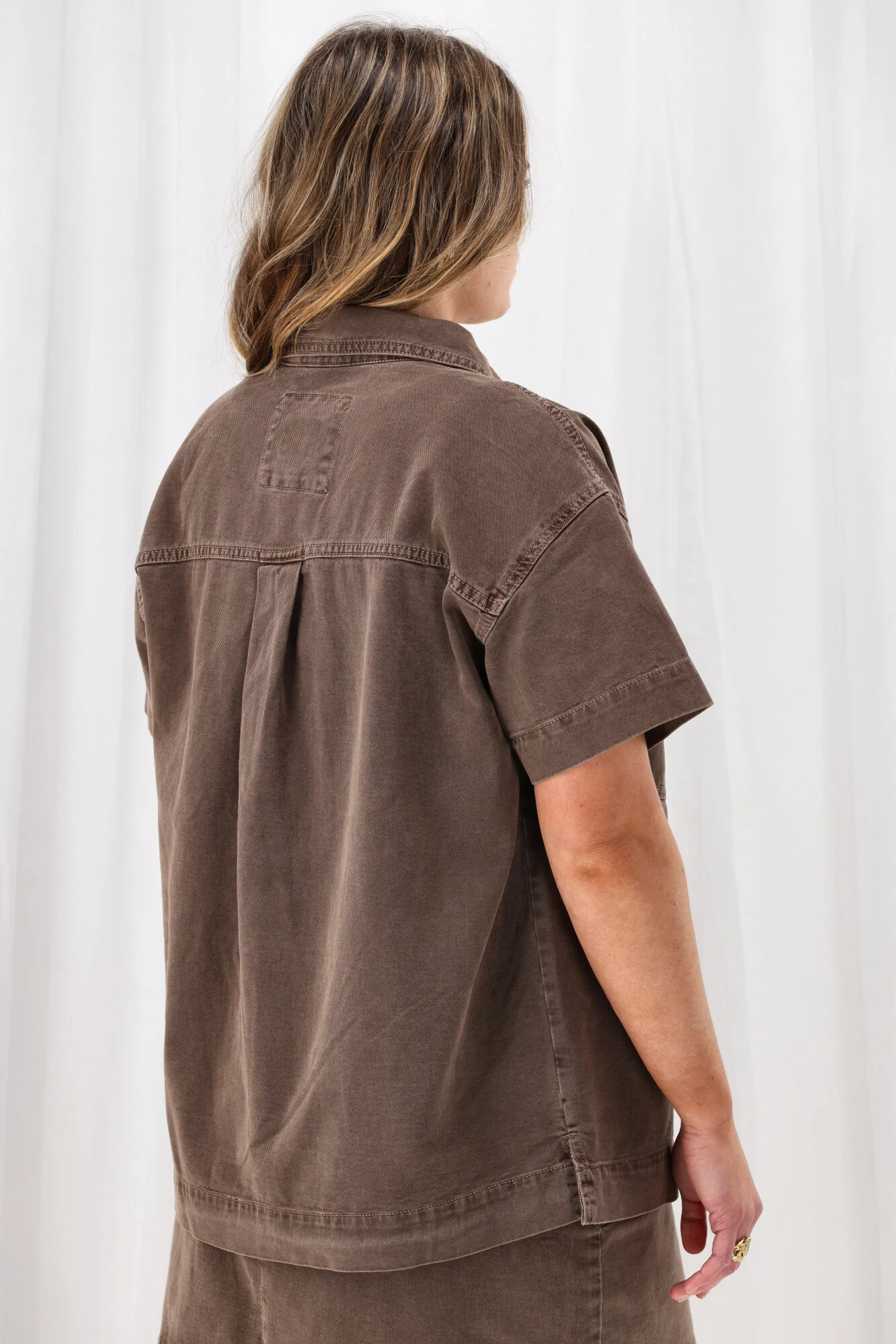All About Eve Simi Denim Shirt Cocoa - Image 7