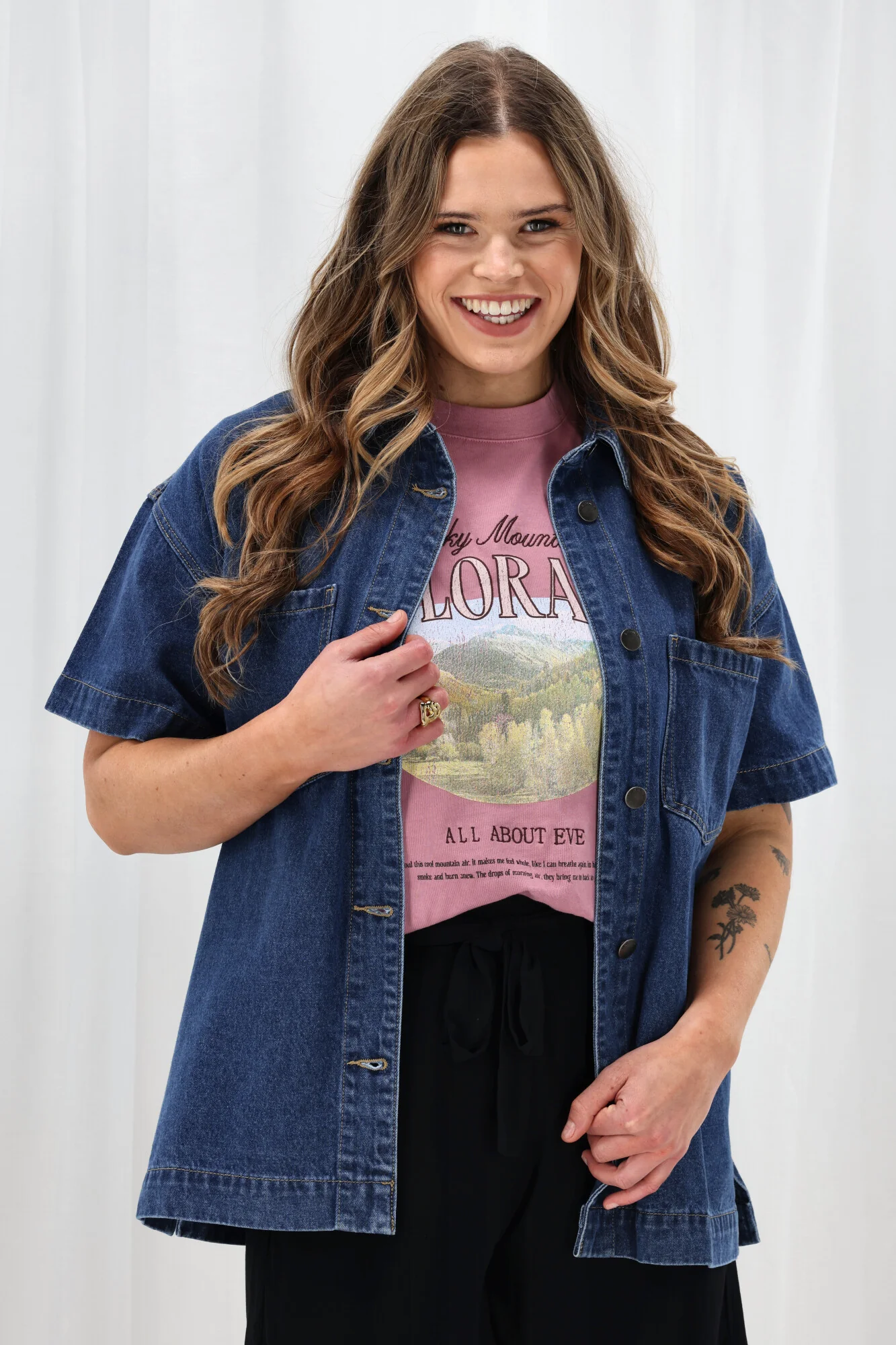 All About Eve Simi Denim Shirt Heritage Blue - Image 3