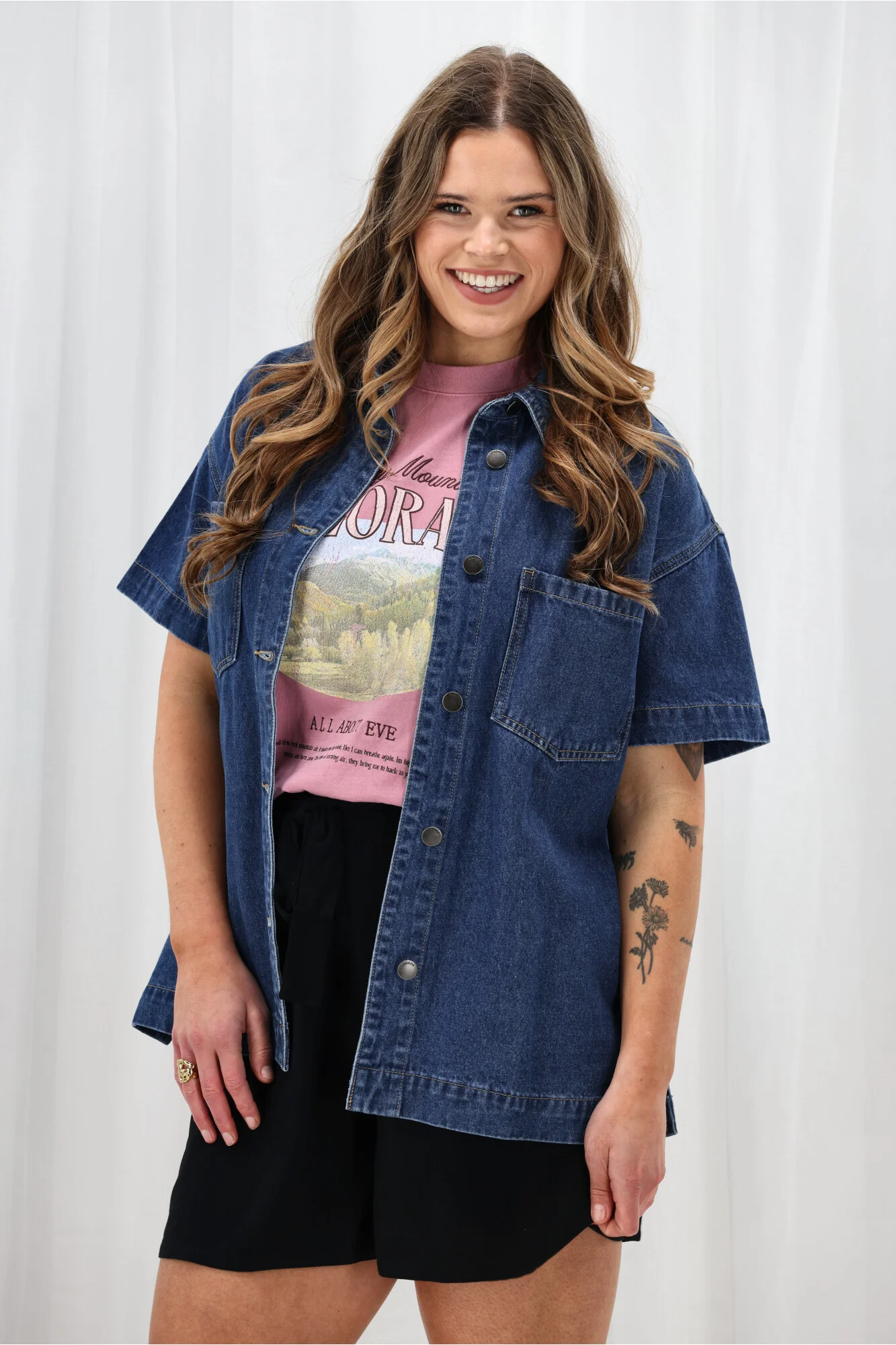 All About Eve Simi Denim Shirt Heritage Blue - Image 5