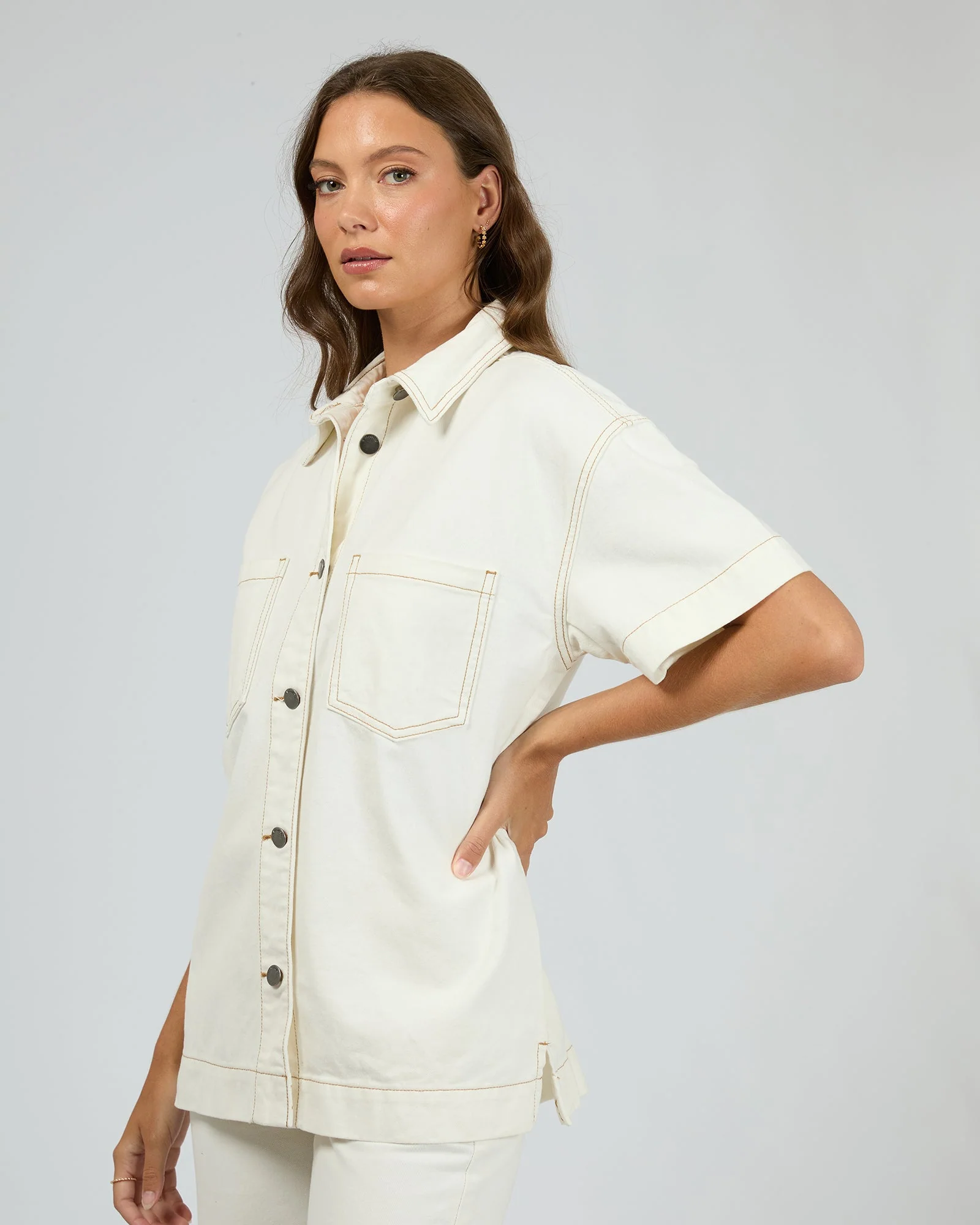 All about Eve Simi Denim Shirt Vintage White - Image 2