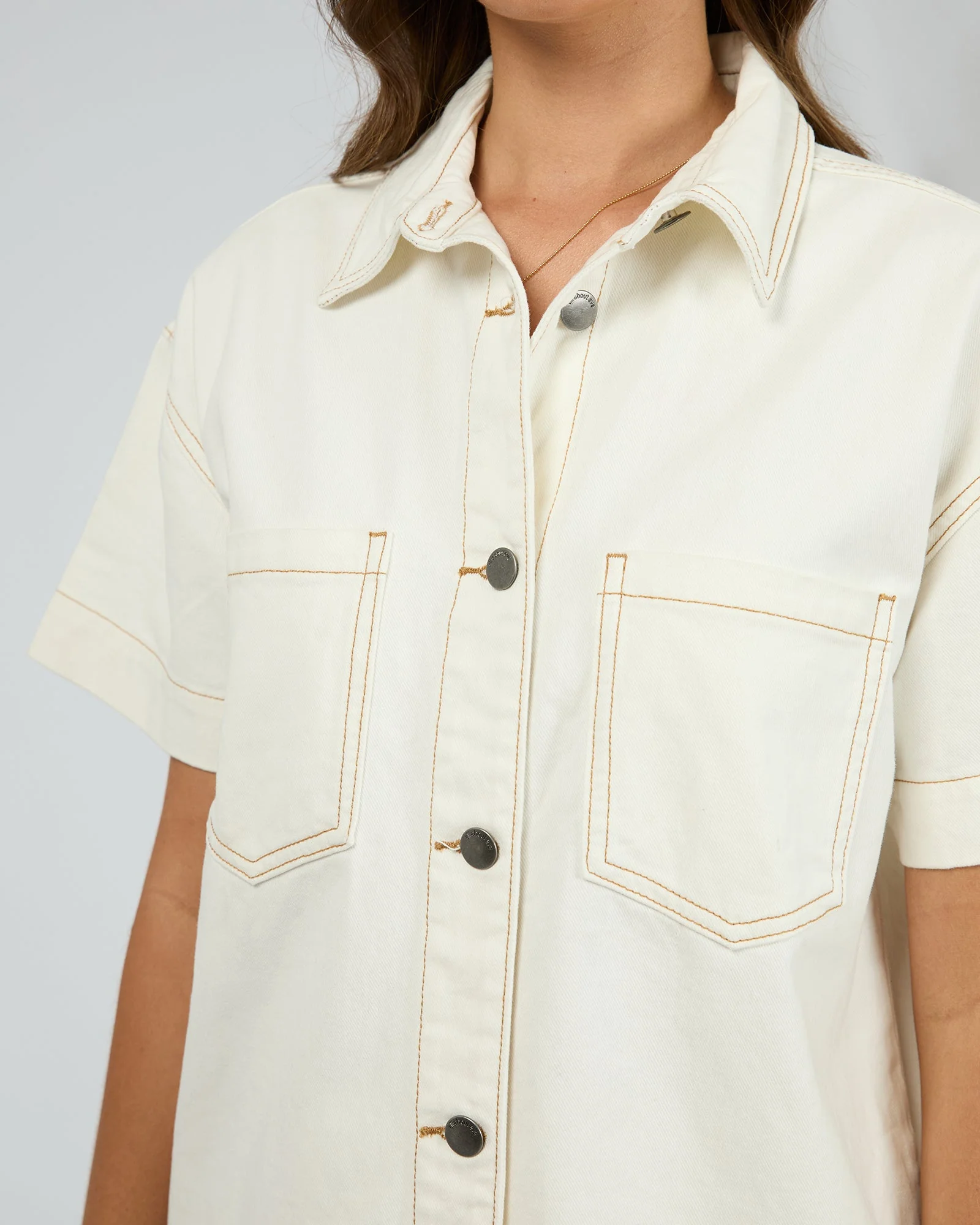 All about Eve Simi Denim Shirt Vintage White - Image 3