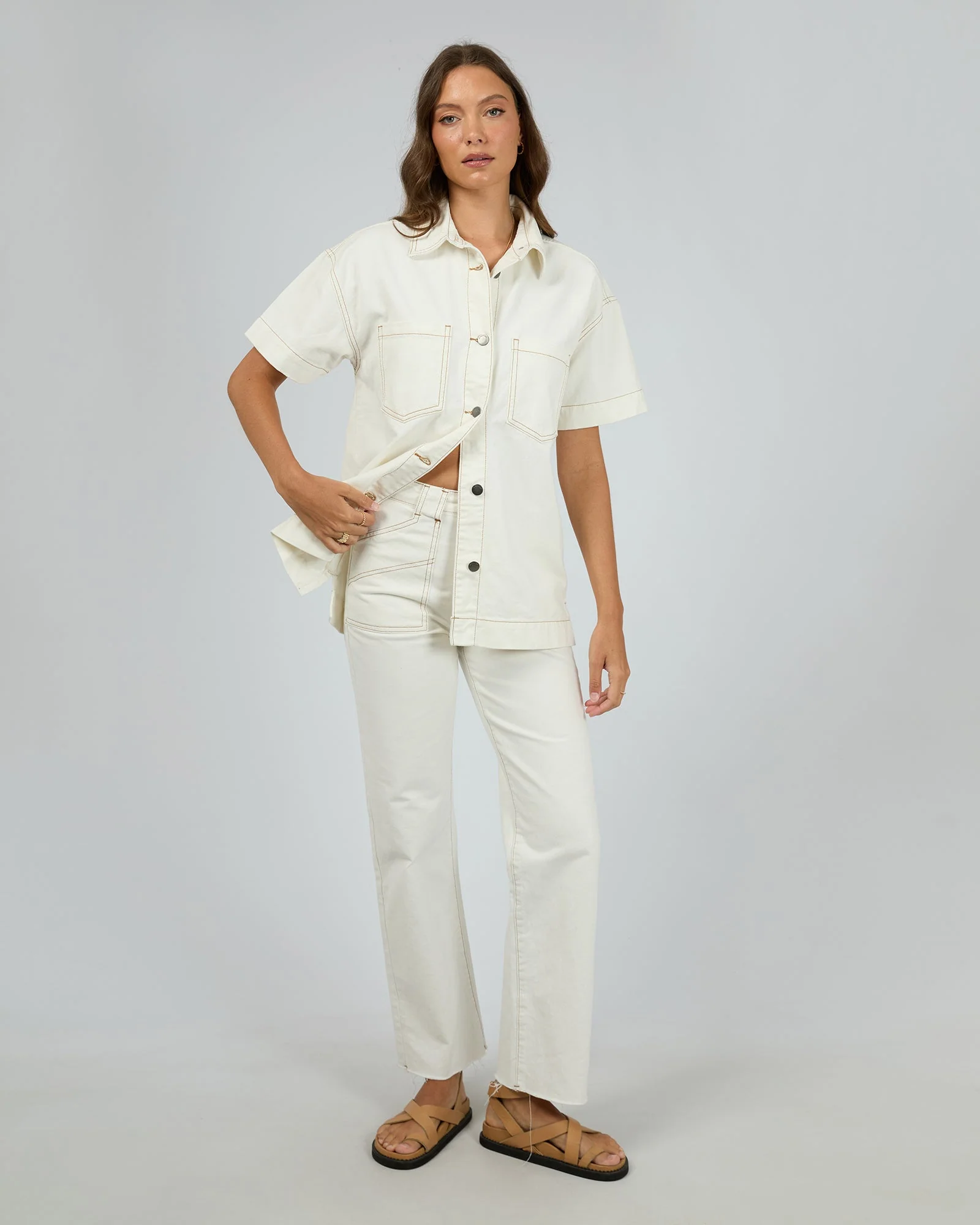 All about Eve Simi Denim Shirt Vintage White - Image 4