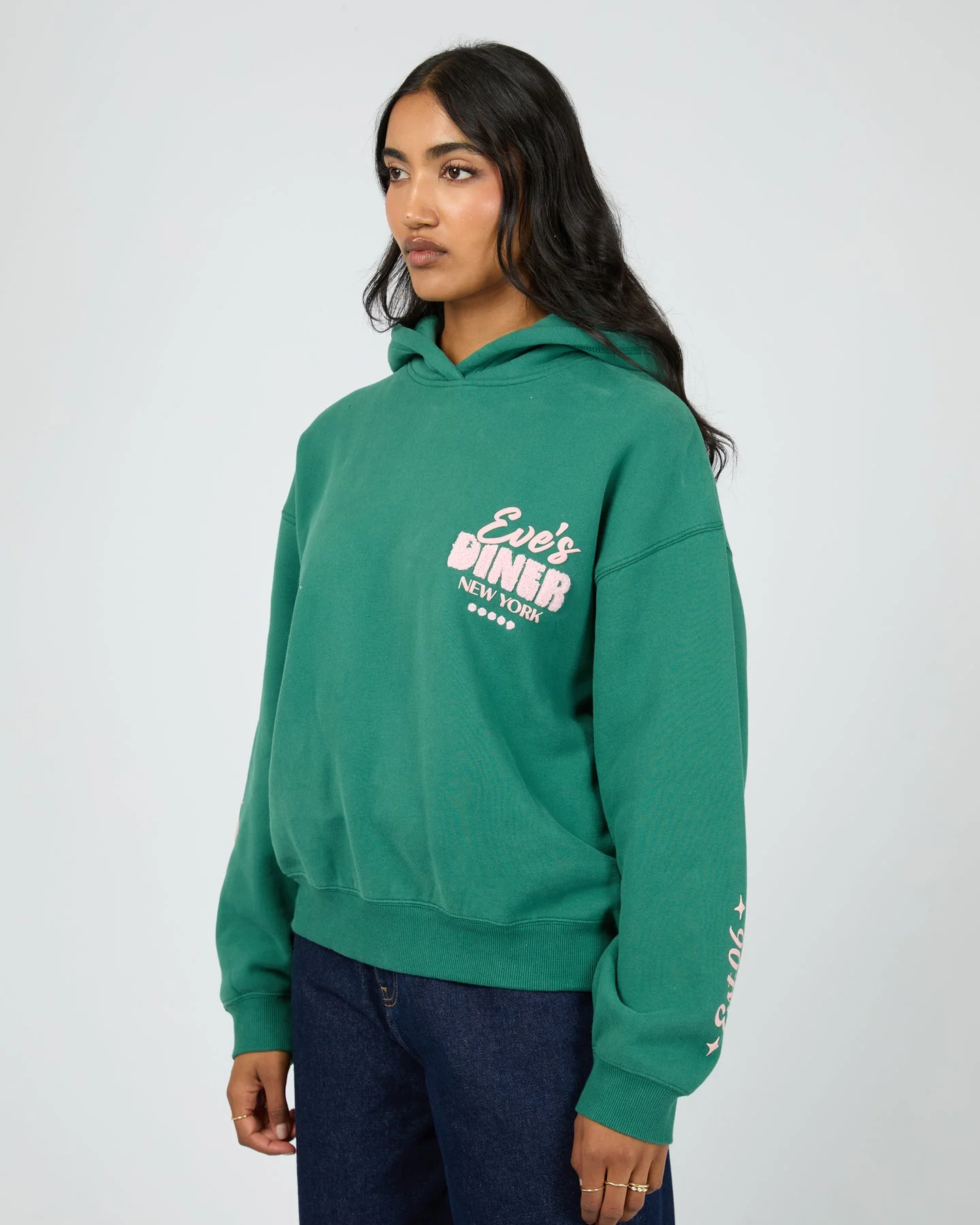 All About Eve South St Diner Box Hoodie Green - Image 4