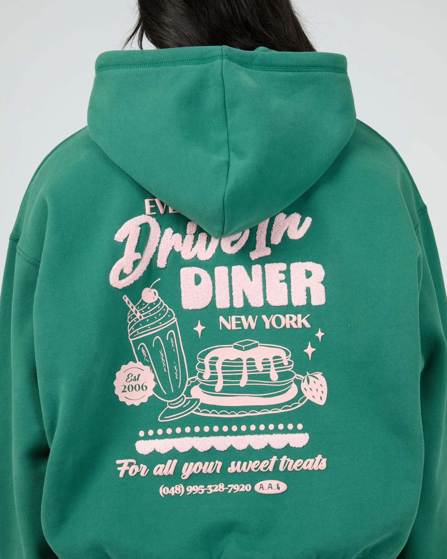 All About Eve South St Diner Box Hoodie Green - Image 5