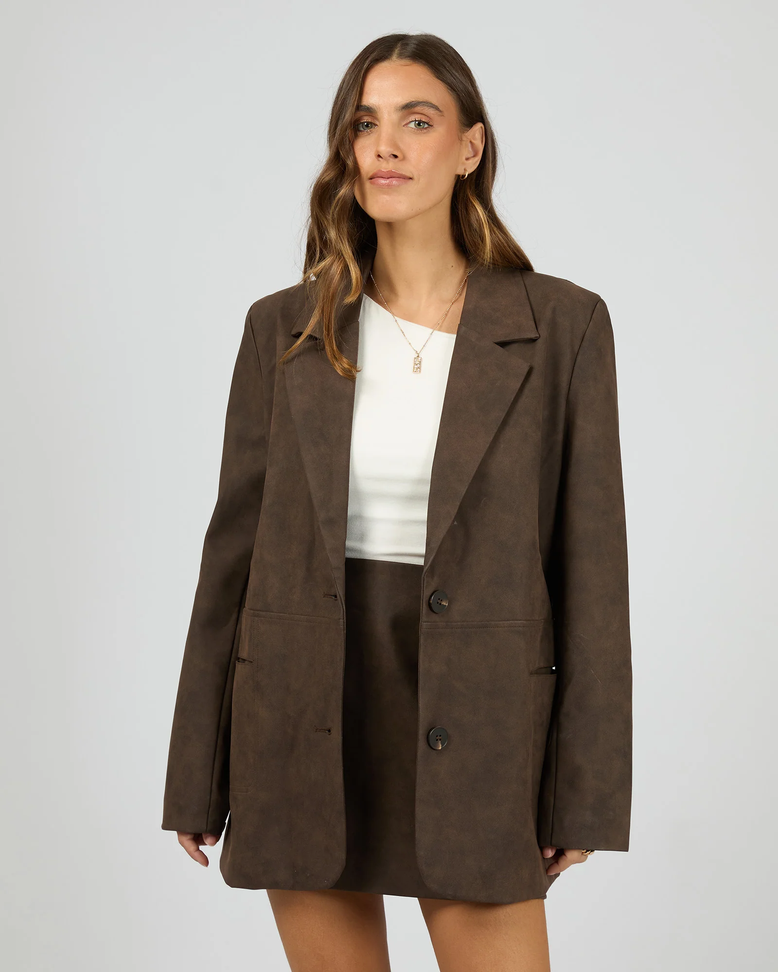 All About Eve Vanner Blazer Coffee - Image 2