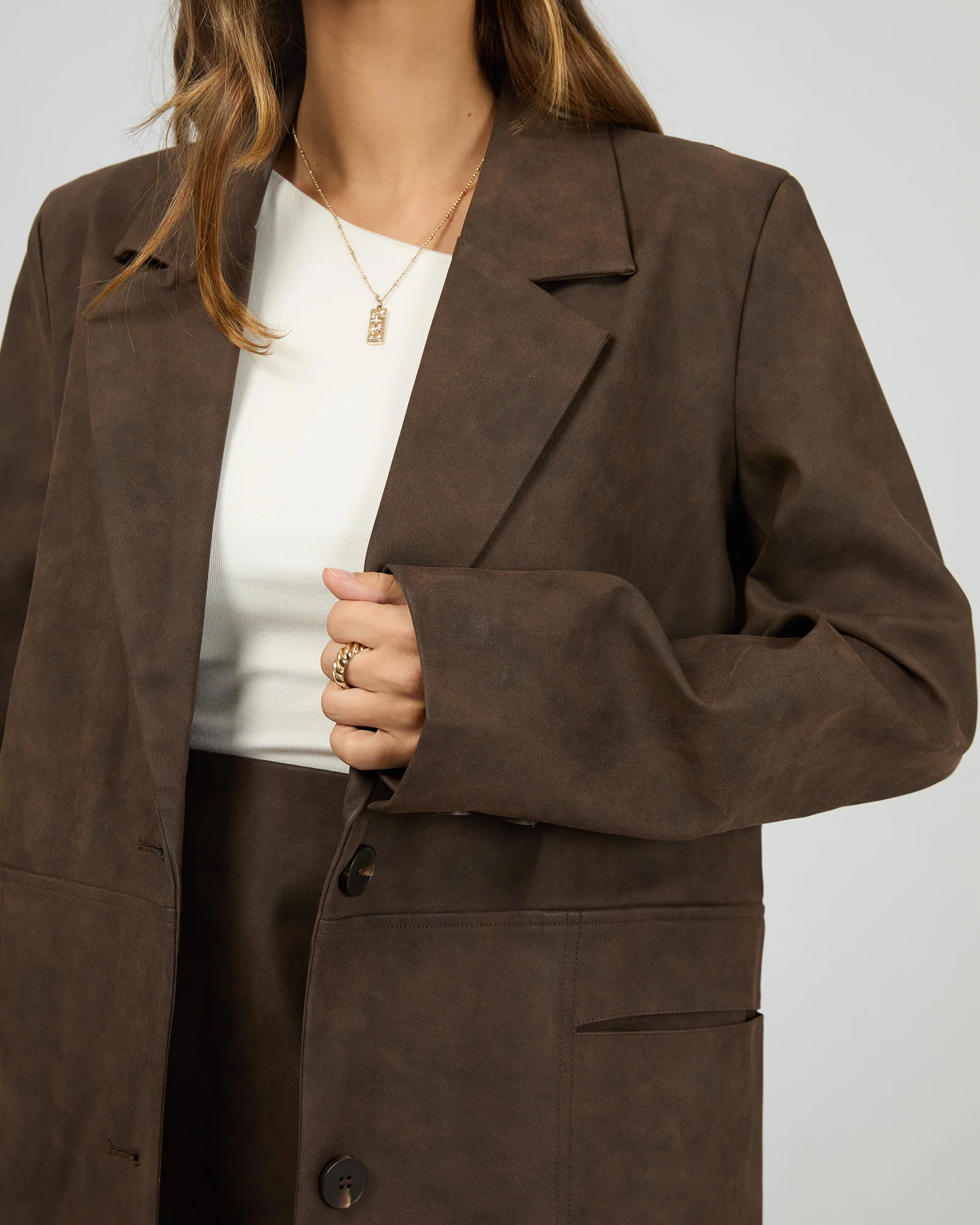All About Eve Vanner Blazer Coffee - Image 4