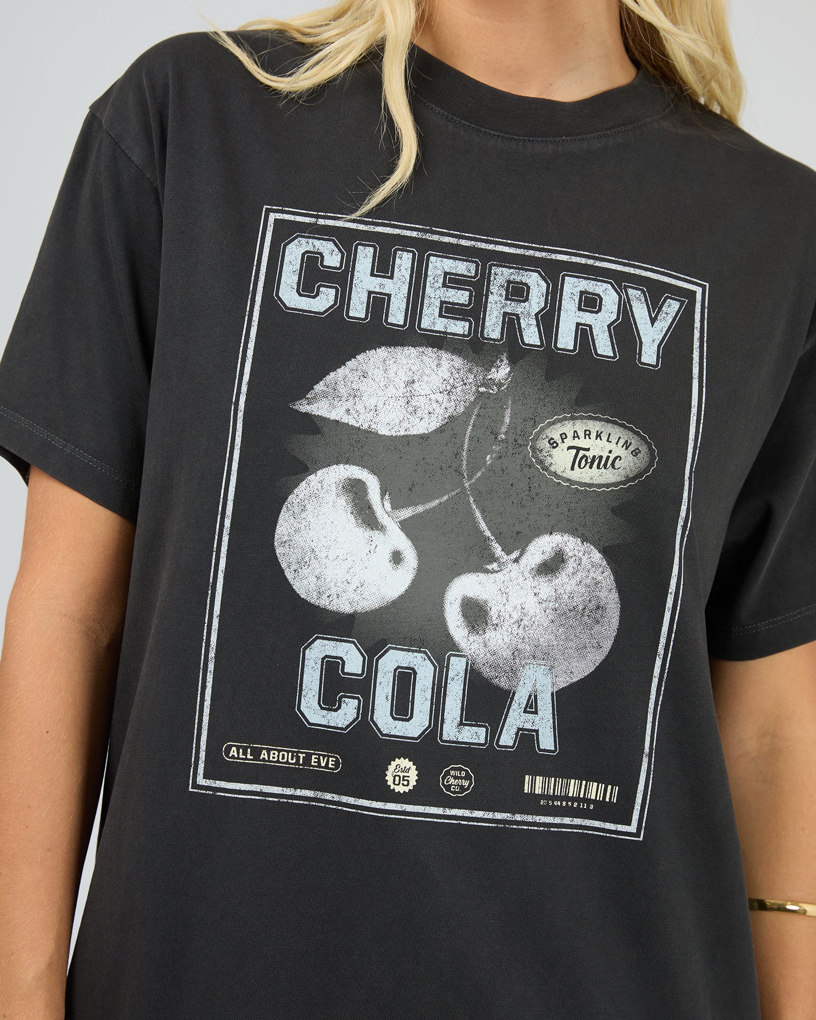 All About Eve Wild Cherry Relaxed Tee Washed Black - Image 2