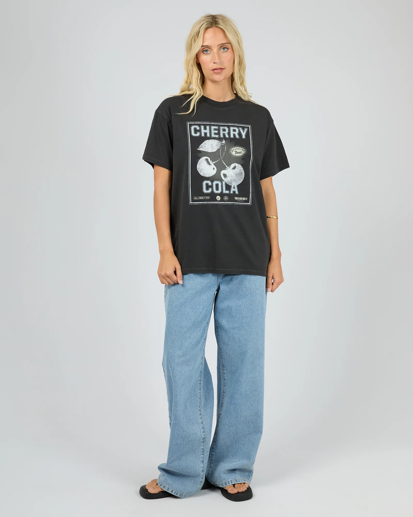All About Eve Wild Cherry Relaxed Tee Washed Black - Image 4