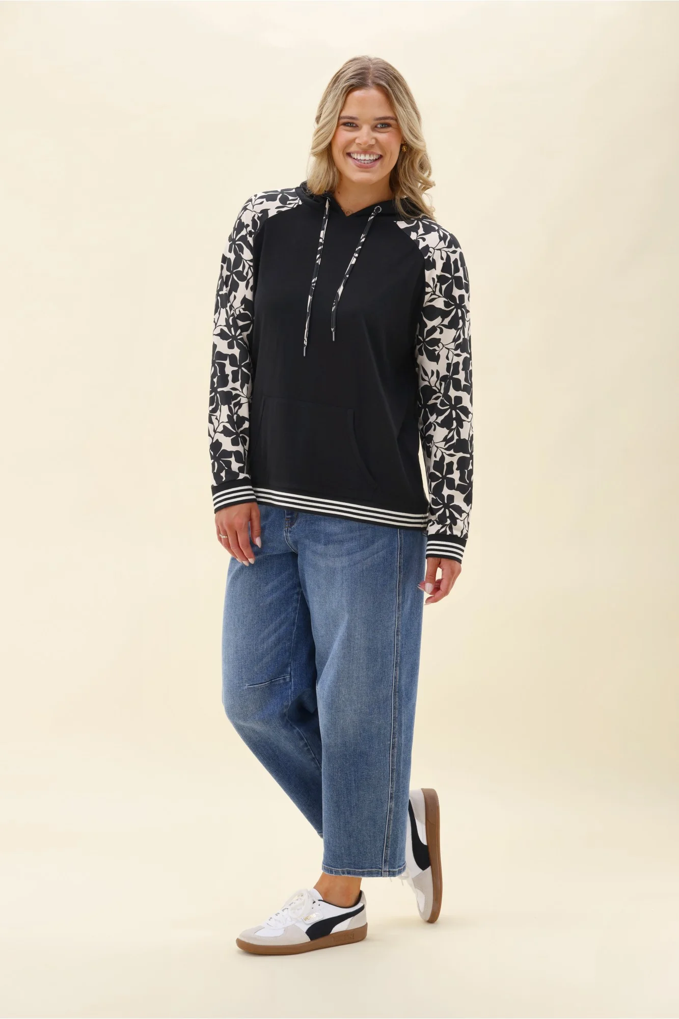 Alpine by Shine On Anglesea Hoodie Black White - Image 5