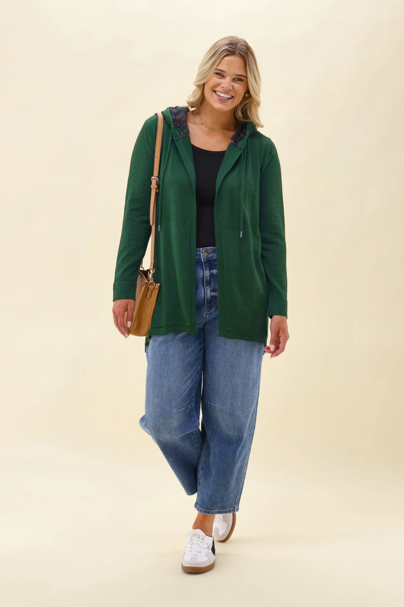 Alpine by Shine On Big Dreams Cardigan Forest With Floral Hood
