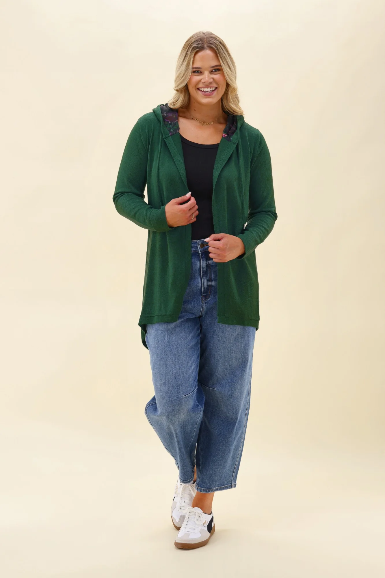 Alpine by Shine On Big Dreams Cardigan Forest With Floral Hood - Image 4
