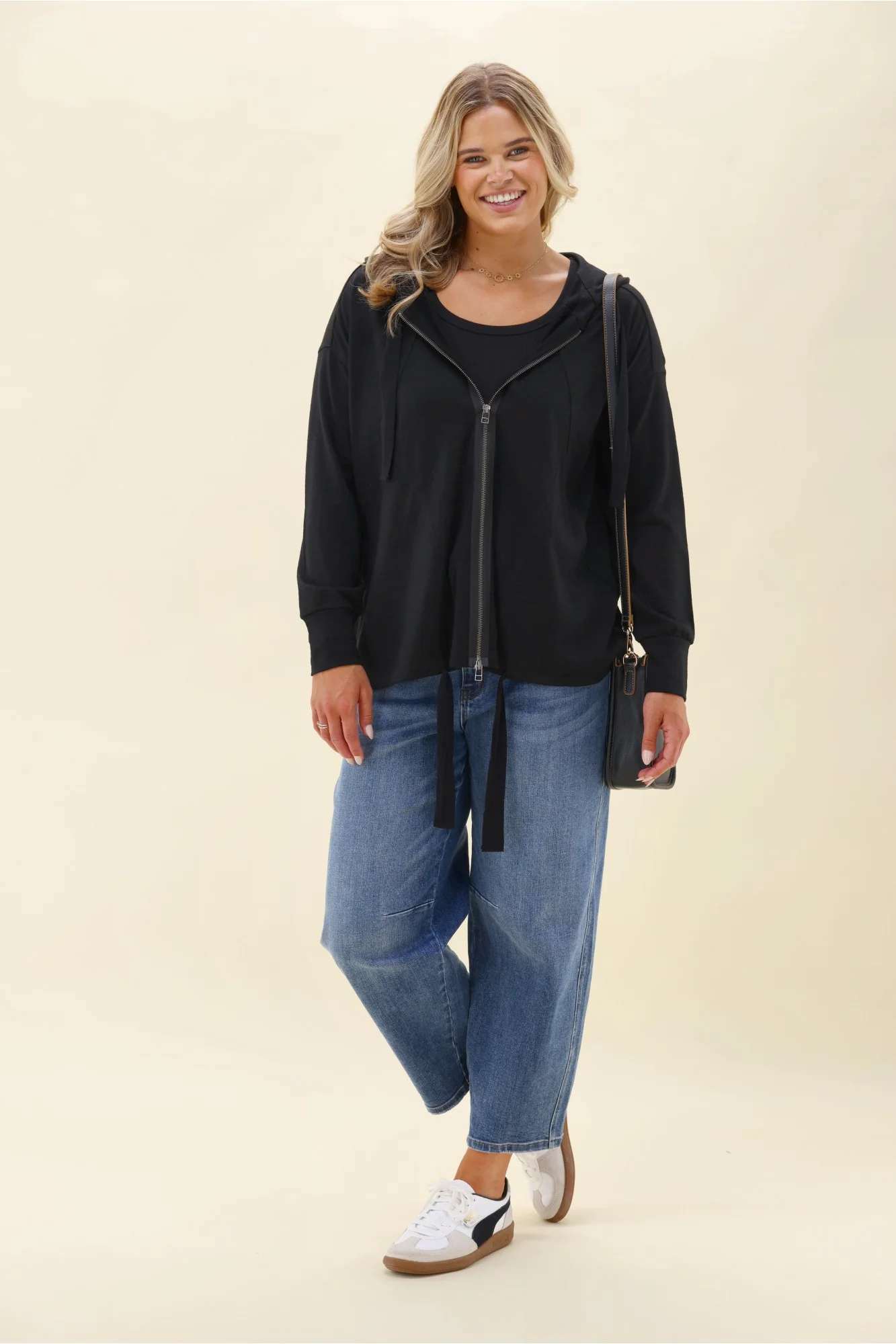 Alpine by Shine On Brooks Zip Front Hoodie Black - Image 3