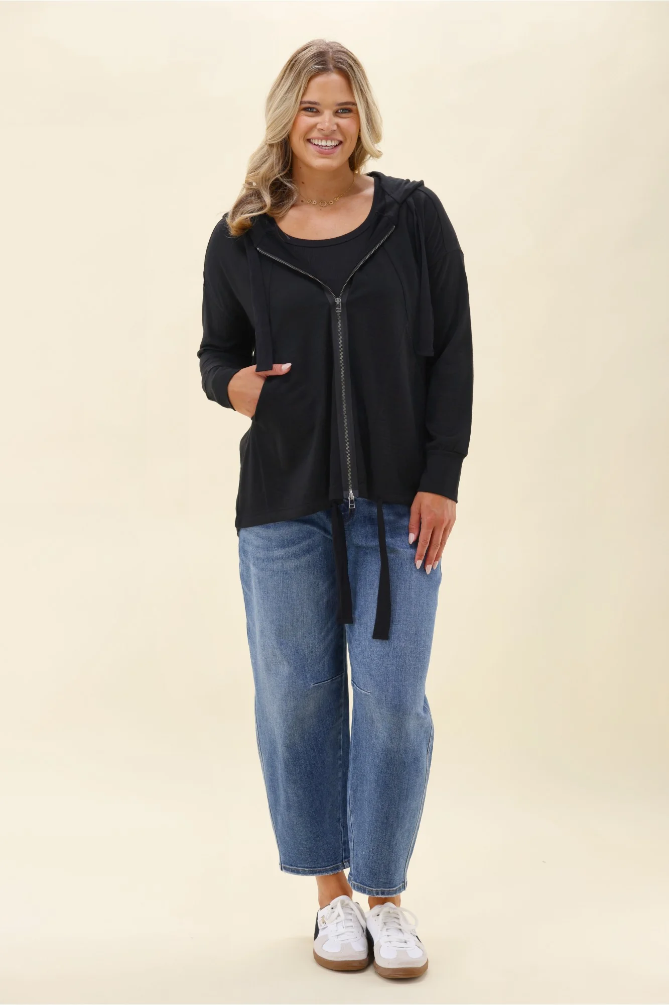 Alpine by Shine On Brooks Zip Front Hoodie Black - Image 4