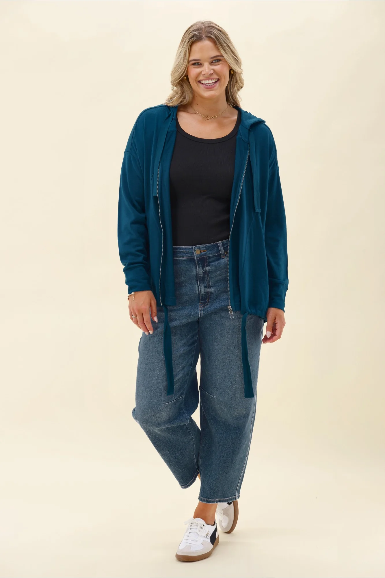 Alpine by Shine On Brooks Zip Front Hoodie Teal - Image 5