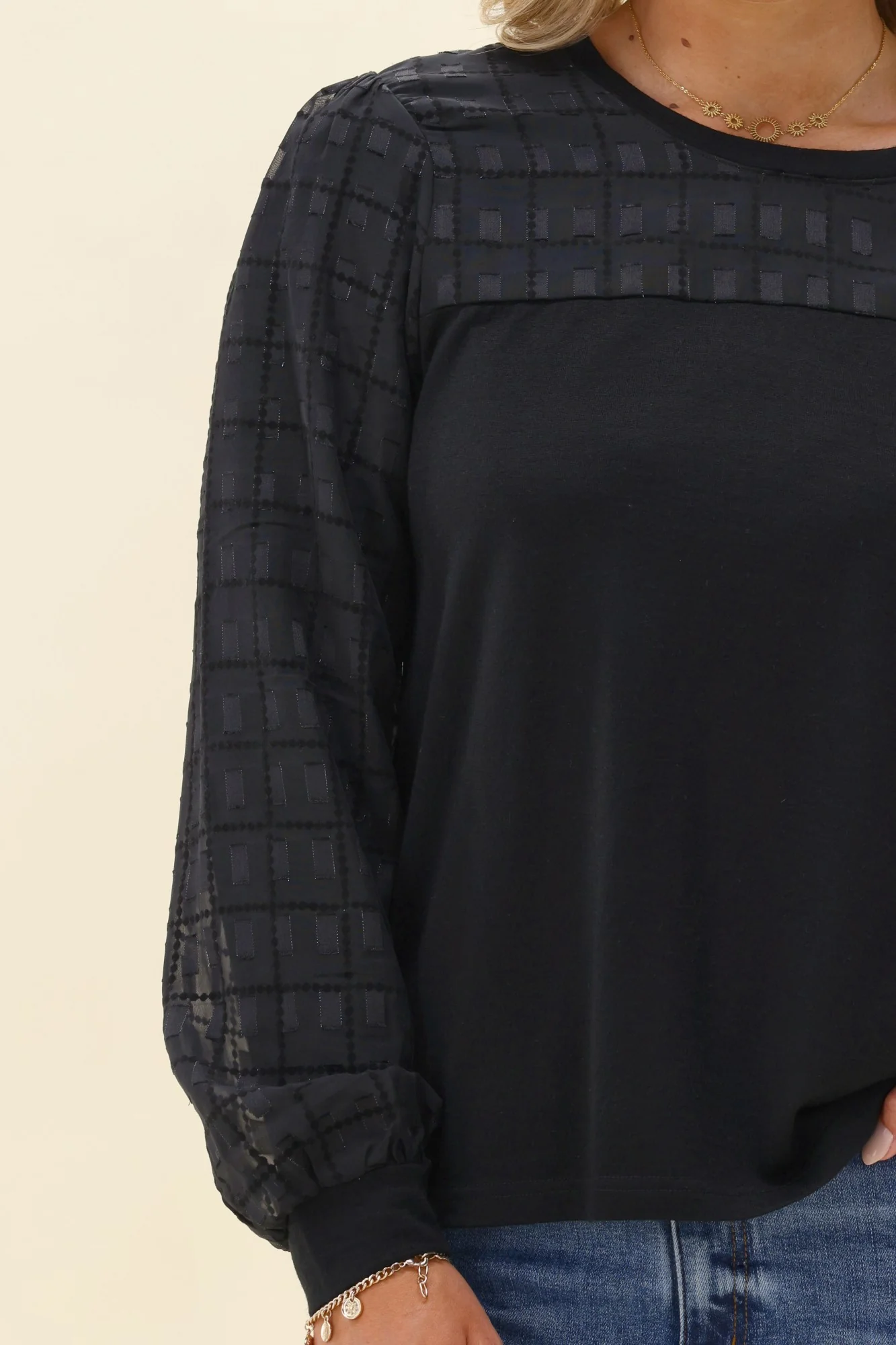 Alpine by Shine On Evelyn Contrast Top Black - Image 3