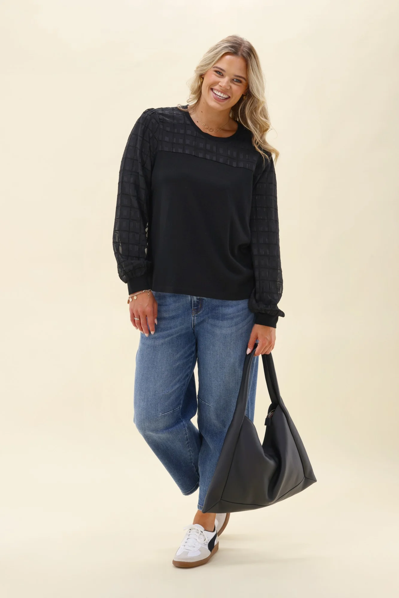 Alpine by Shine On Evelyn Contrast Top Black - Image 4