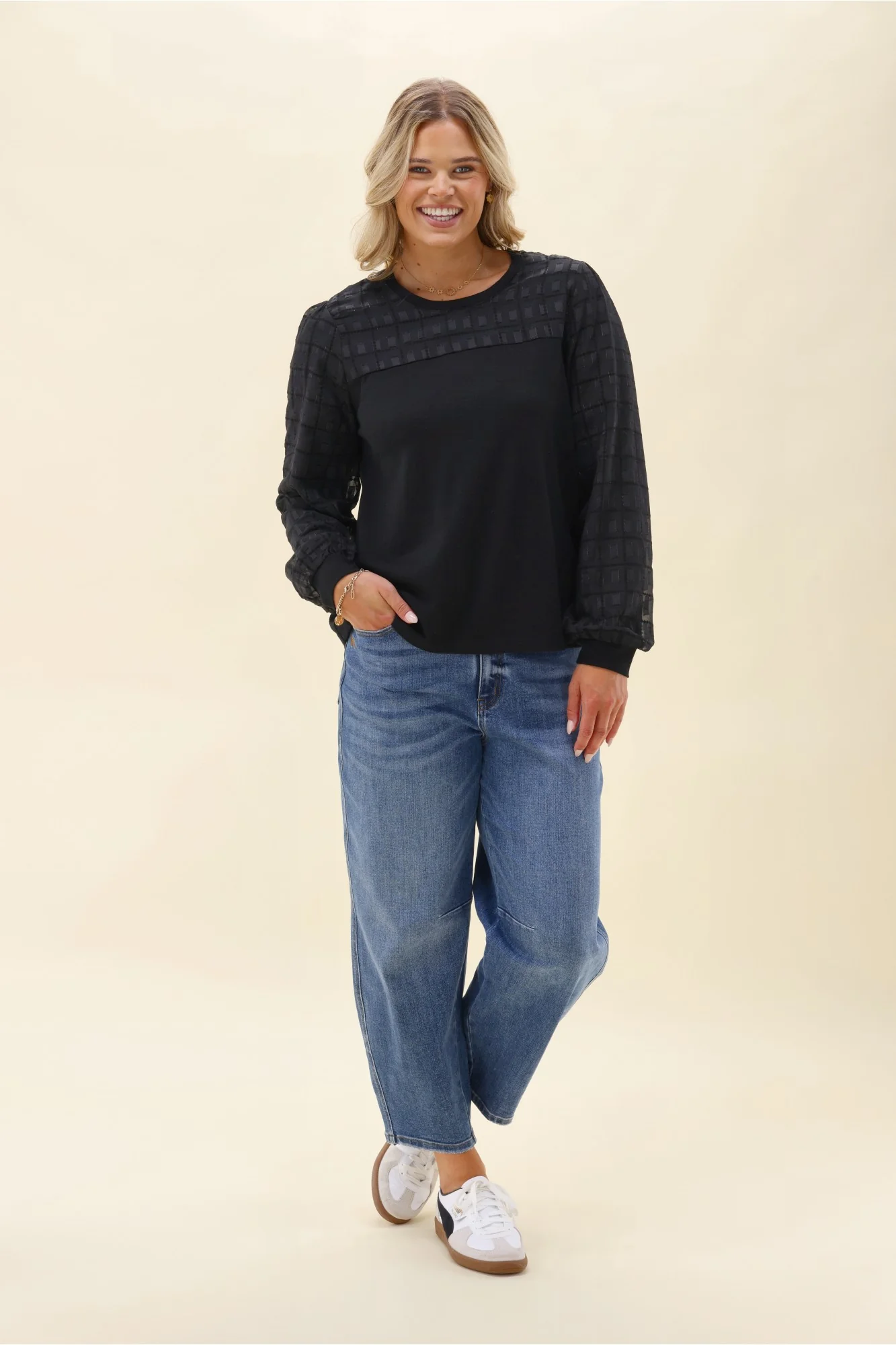 Alpine by Shine On Evelyn Contrast Top Black - Image 5
