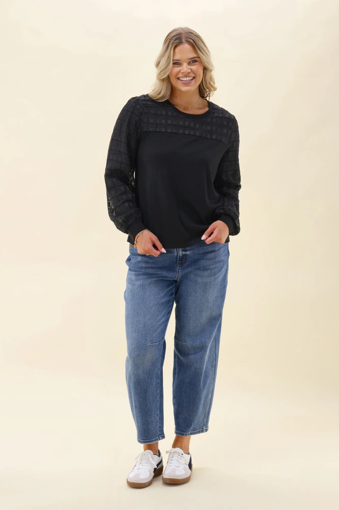 Alpine by Shine On Evelyn Contrast Top Black - Image 6