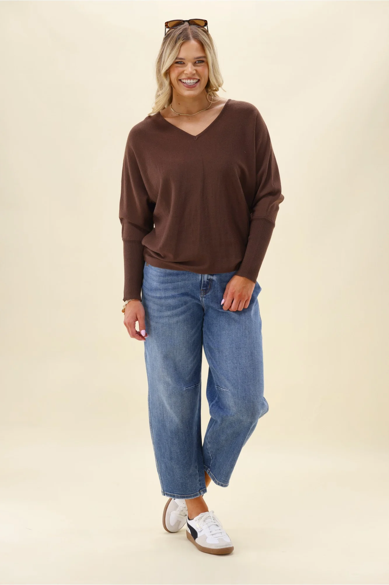 Alpine by Shine On Gigi Merino Batwing Top Chocolate - Image 3