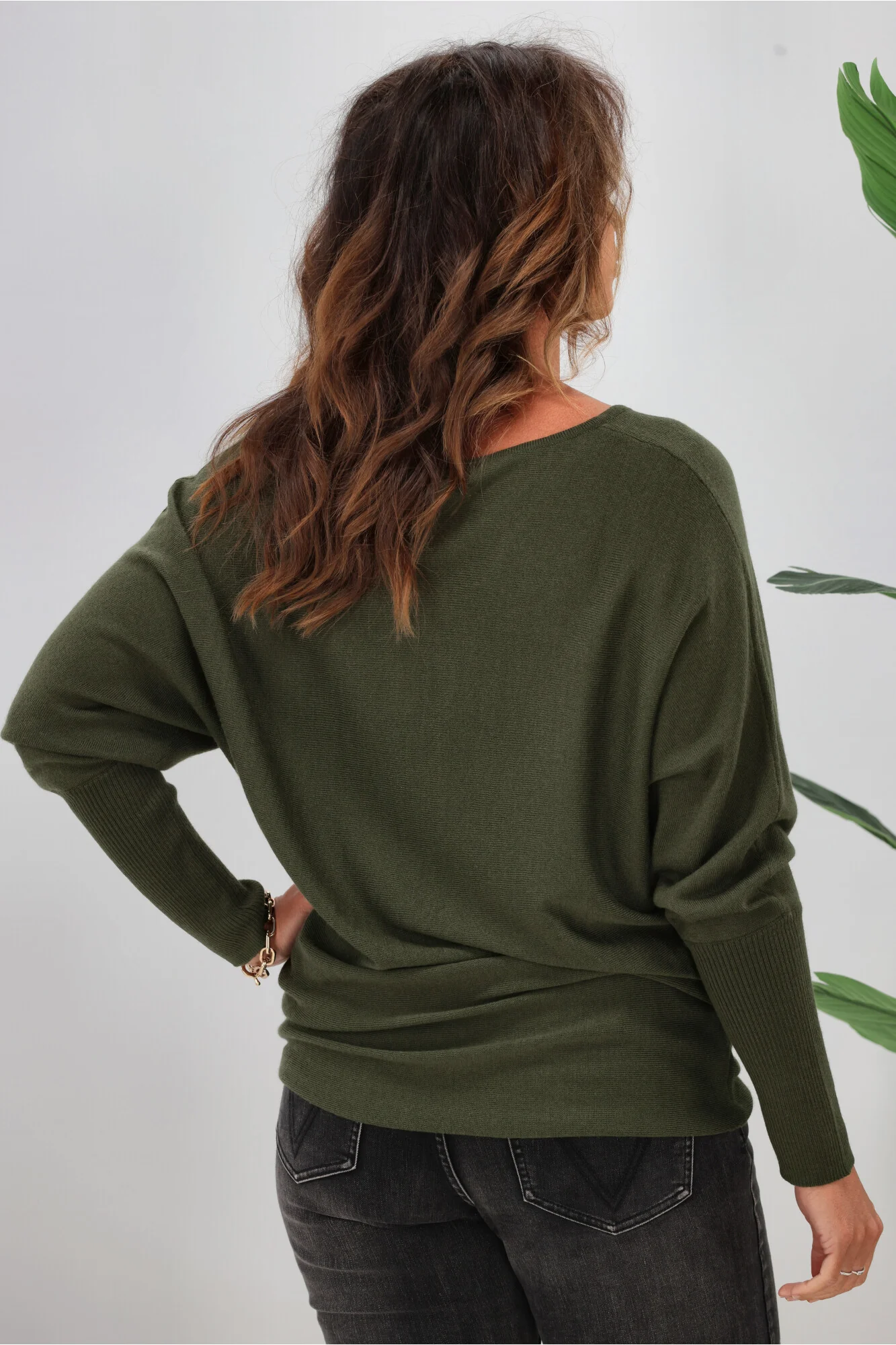 Alpine by Shine On Gigi Merino Batwing Top Olive - Image 6