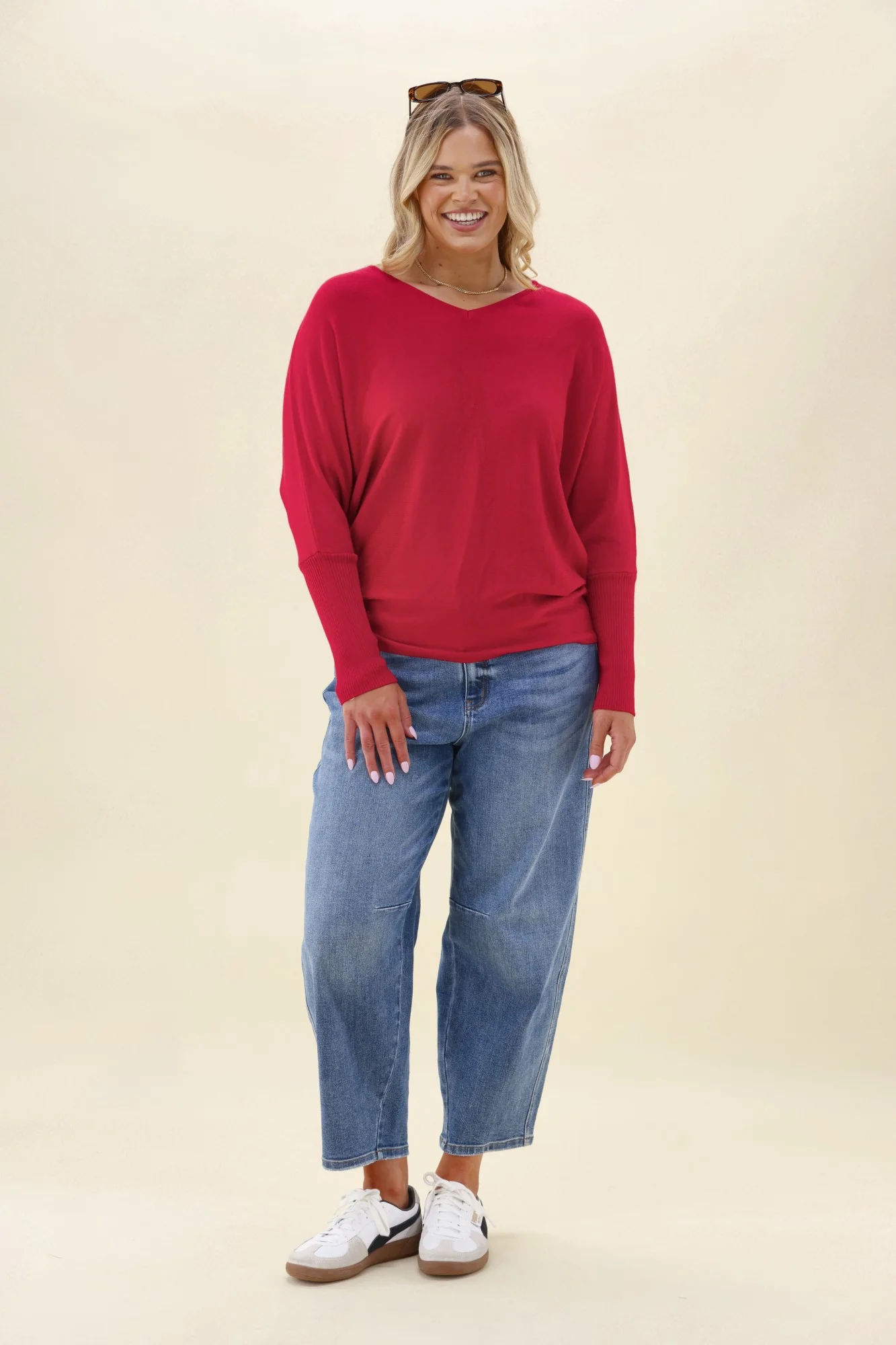 Alpine by Shine On Gigi Merino Batwing Top Raspberry - Image 6