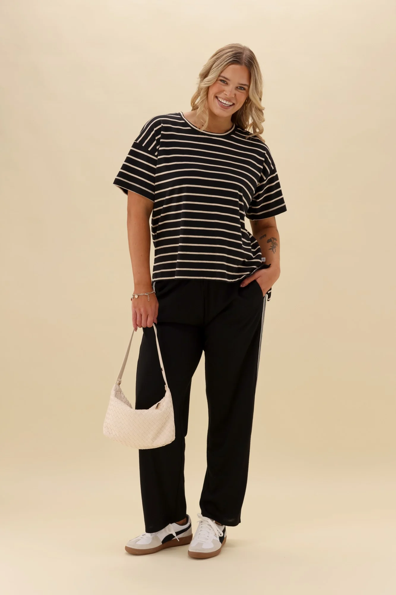 Alpine by Shine On Vancouver Stripe Detail Merino Pant Black - Image 2