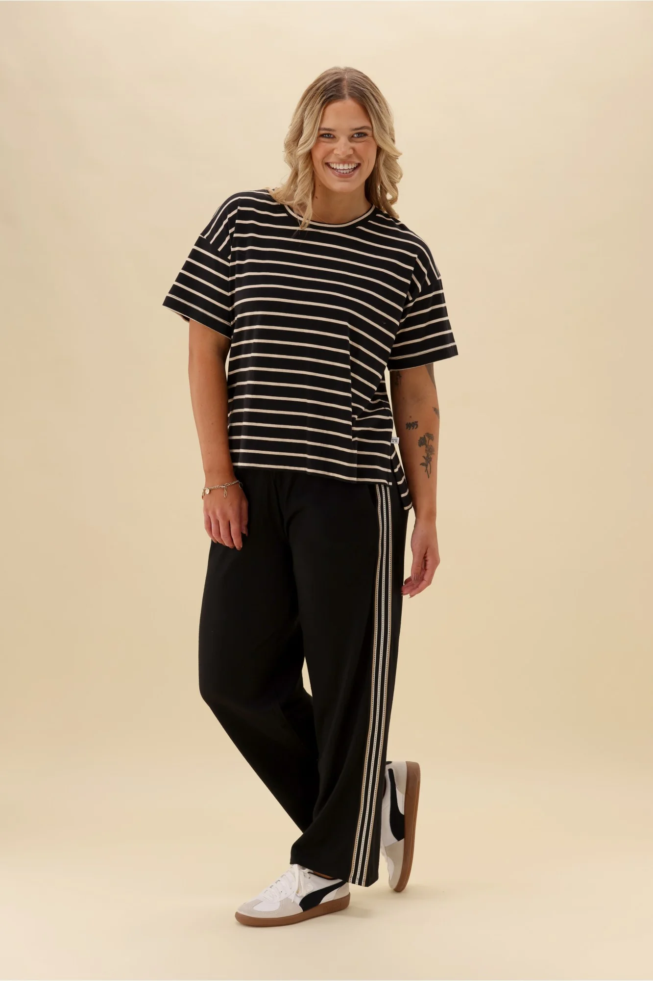 Alpine by Shine On Vancouver Stripe Detail Merino Pant Black - Image 3