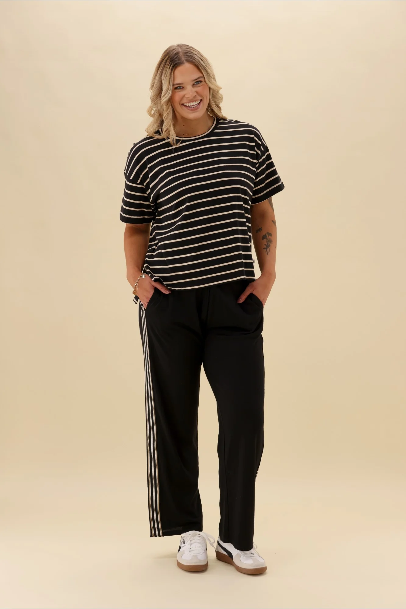 Alpine by Shine On Vancouver Stripe Detail Merino Pant Black - Image 4