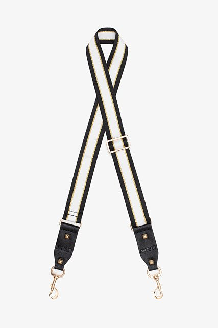 Antler Bag Strap White & Gold Stripe