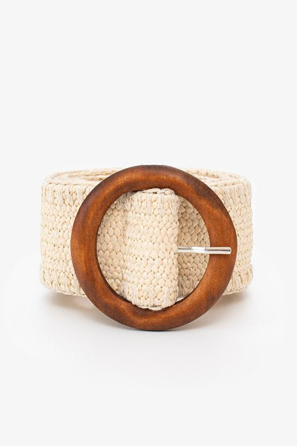Antler Rattan Stretch Belt Silver Blanket Stitch