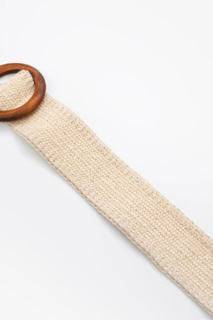 Antler Rattan Stretch Belt Silver Blanket Stitch - Image 2