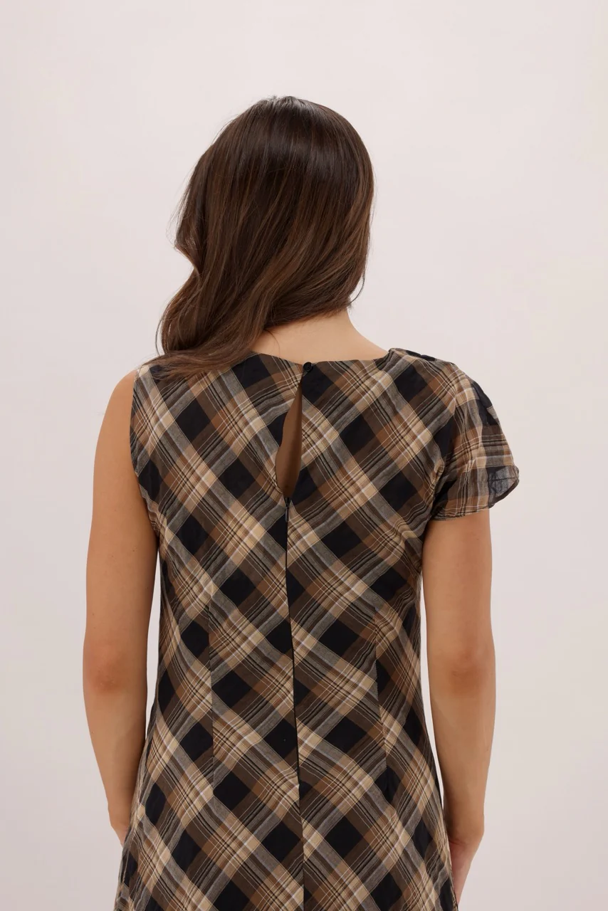 Ayva Amarantha Dress Natural Check - Image 10