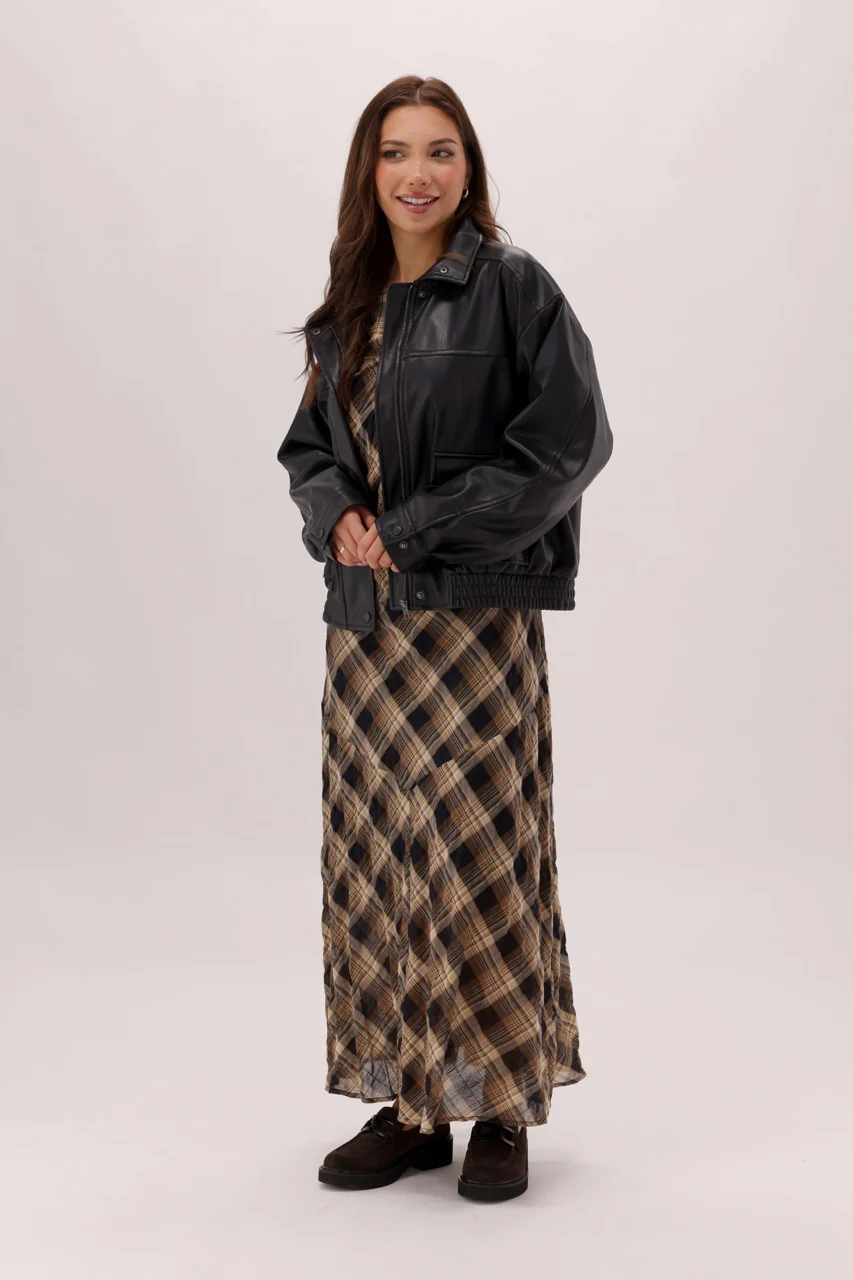 Ayva Amarantha Dress Natural Check - Image 6