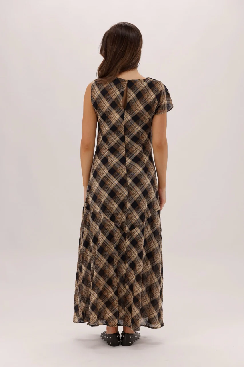 Ayva Amarantha Dress Natural Check - Image 9